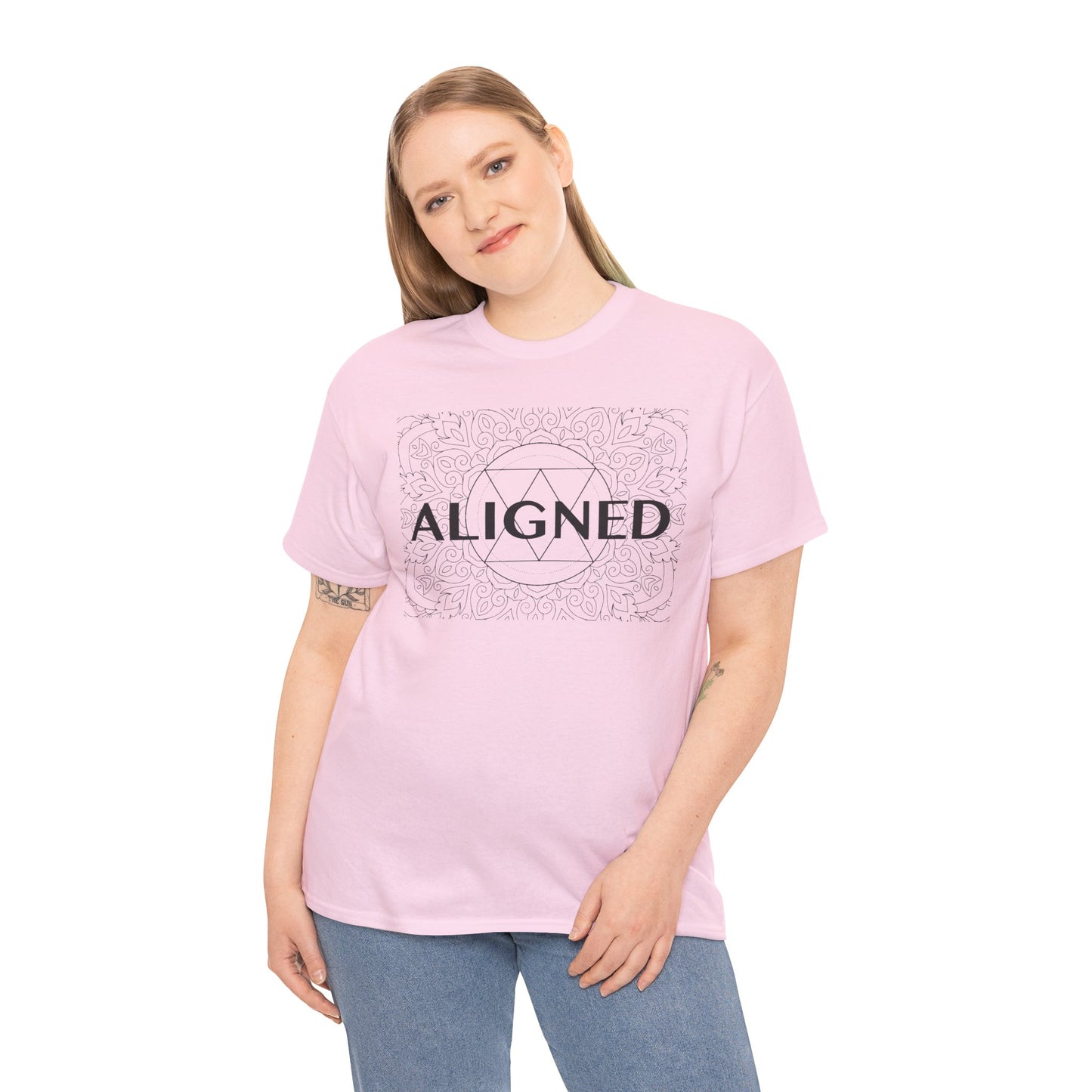 Aligned design Unisex Heavy Cotton Tee - Spiritual Graphic T-Shirt
