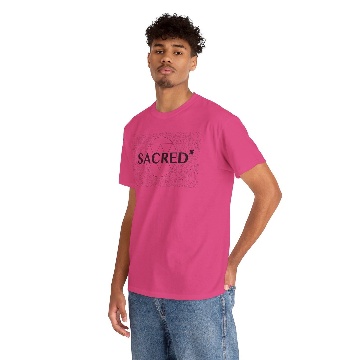 Sacred AF Unisex Heavy Cotton Tee - Spiritual Graphic T-Shirt