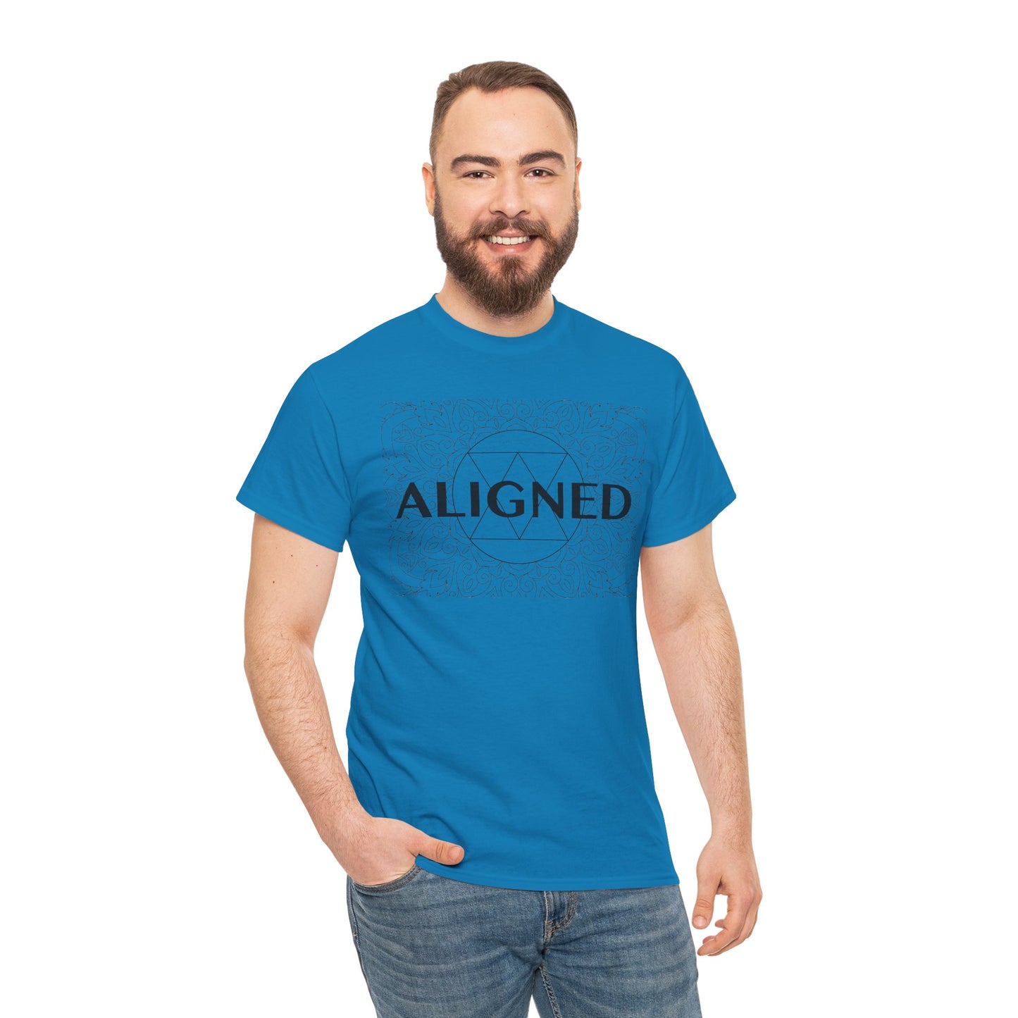 Aligned design Unisex Heavy Cotton Tee - Spiritual Graphic T-Shirt