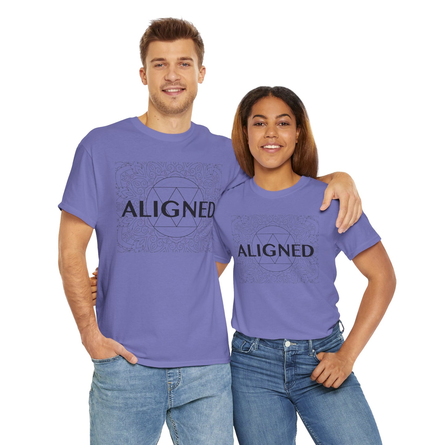 Aligned design Unisex Heavy Cotton Tee - Spiritual Graphic T-Shirt