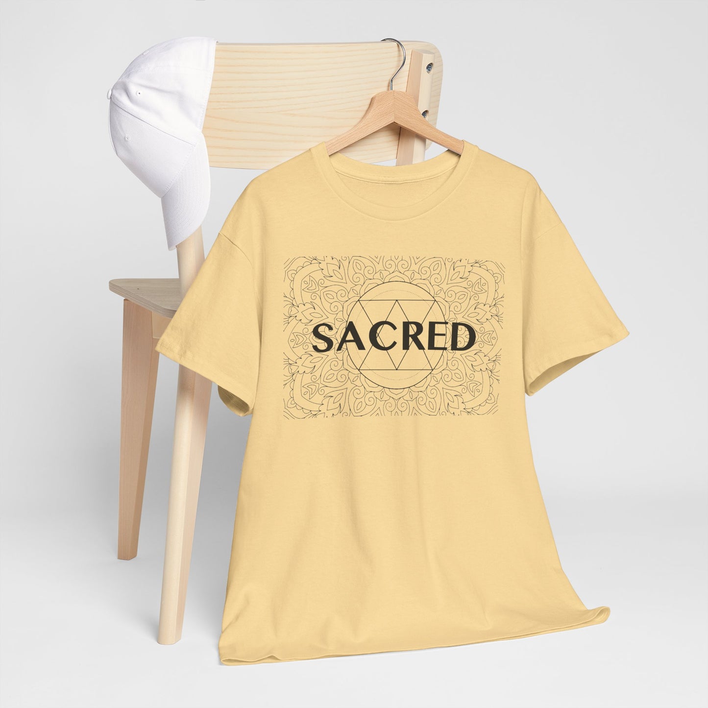 Sacred design Unisex Heavy Cotton Tee - Spiritual Graphic T-Shirt