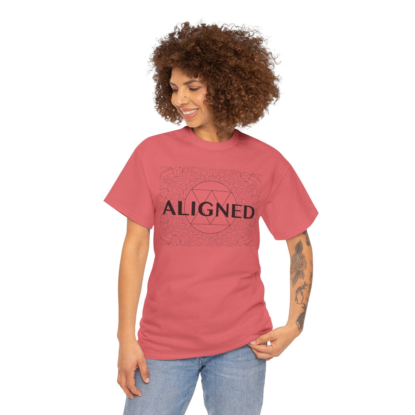 Aligned design Unisex Heavy Cotton Tee - Spiritual Graphic T-Shirt