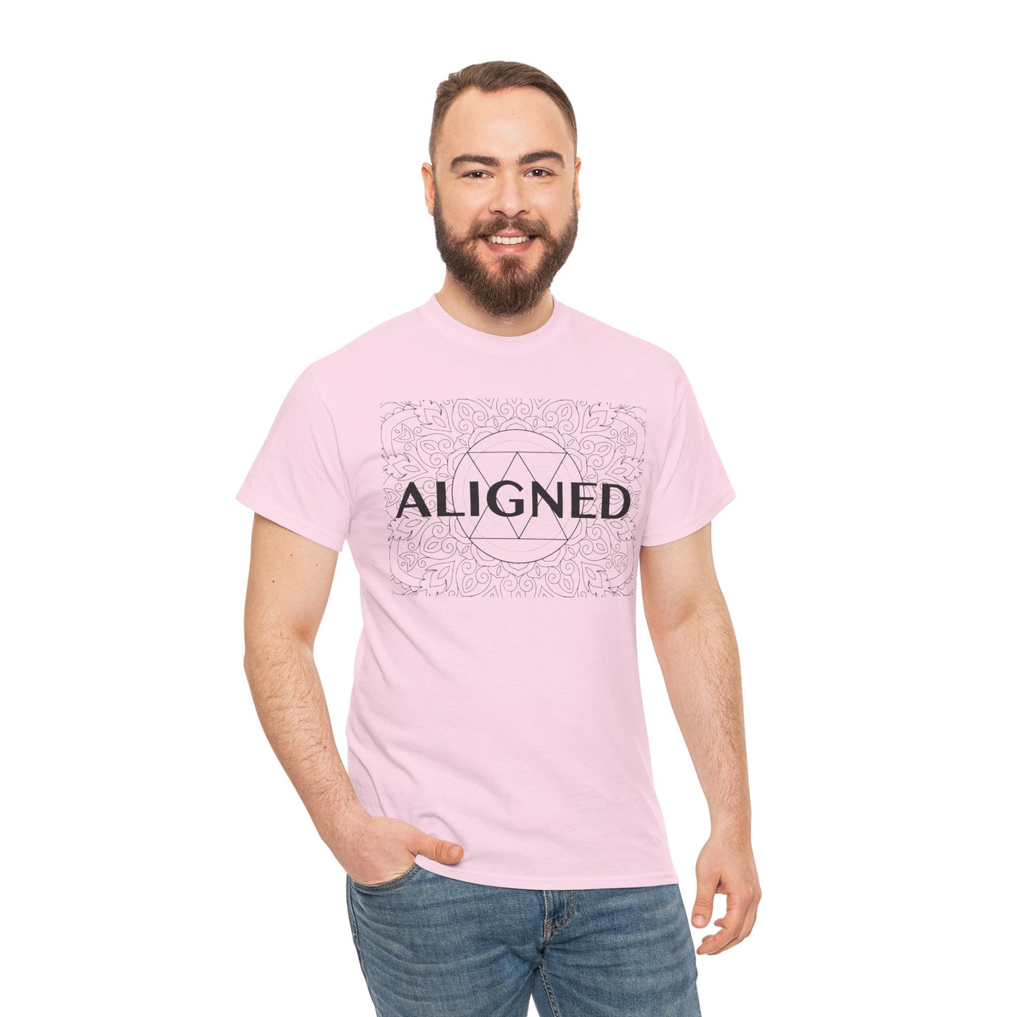 Aligned design Unisex Heavy Cotton Tee - Spiritual Graphic T-Shirt