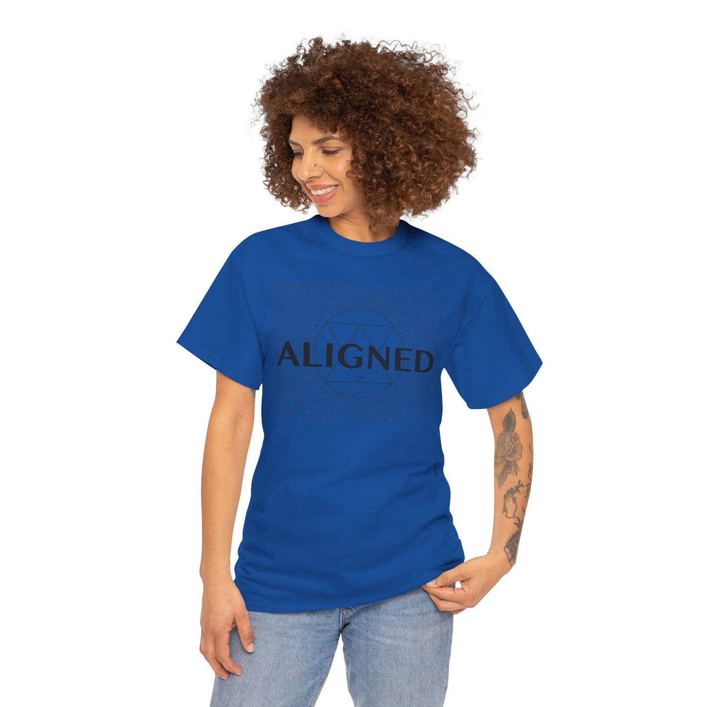 Aligned design Unisex Heavy Cotton Tee - Spiritual Graphic T-Shirt