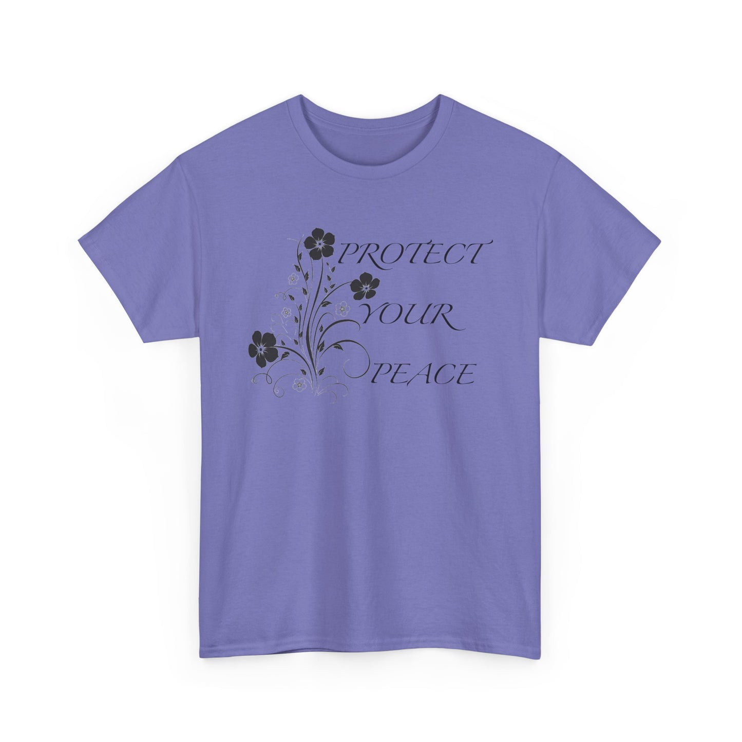 Unisex Floral Tee - "Protect Your Peace" - Unisex Floral Tee - Eco-Friendly Gift, Casual Outfit, Nature Lover Gift, Relaxed Fit