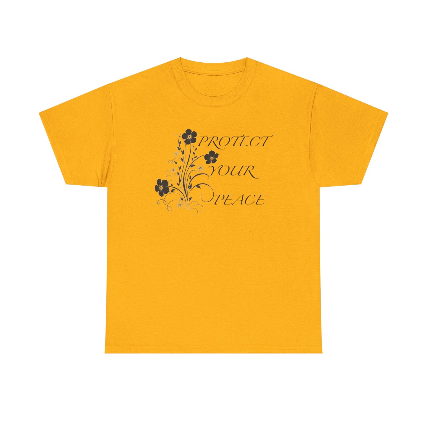 Unisex Floral Tee - "Protect Your Peace" - Unisex Floral Tee - Eco-Friendly Gift, Casual Outfit, Nature Lover Gift, Relaxed Fit