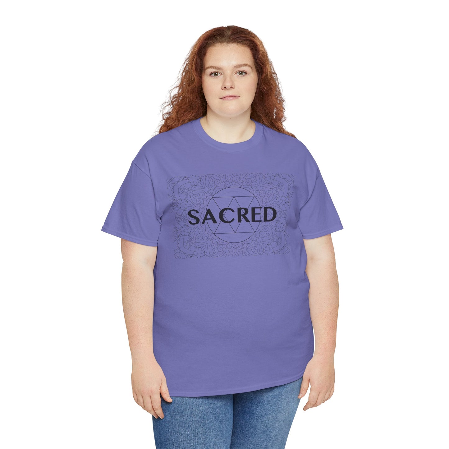 Sacred design Unisex Heavy Cotton Tee - Spiritual Graphic T-Shirt