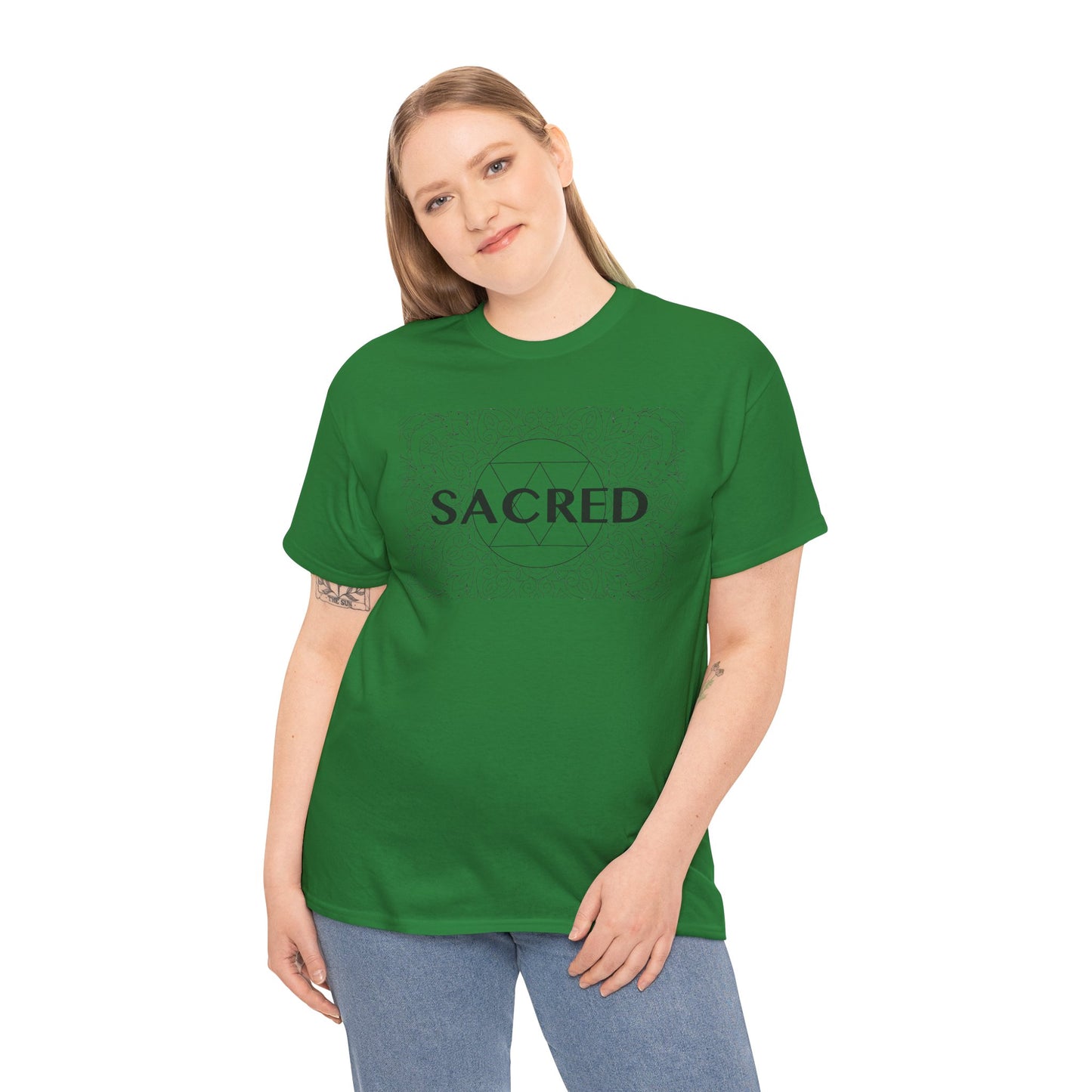 Sacred design Unisex Heavy Cotton Tee - Spiritual Graphic T-Shirt