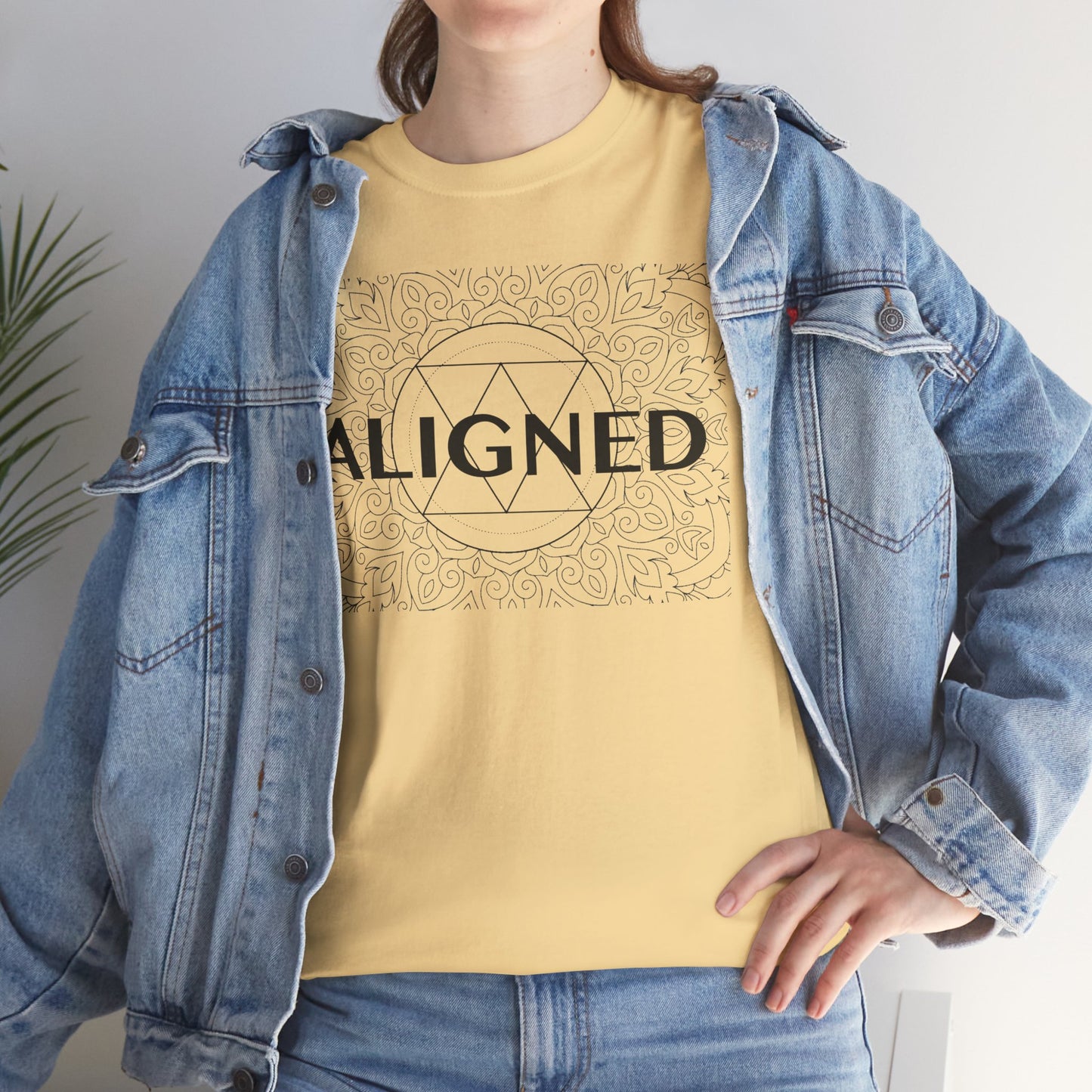 Aligned design Unisex Heavy Cotton Tee - Spiritual Graphic T-Shirt
