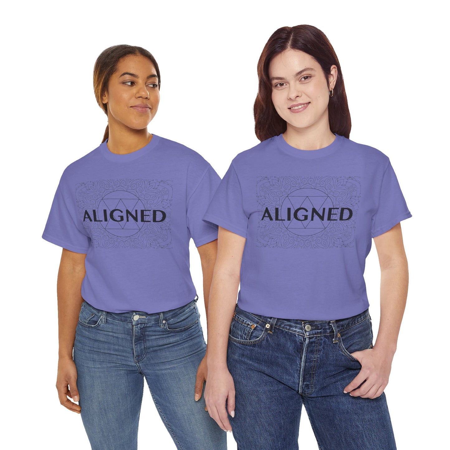 Aligned design Unisex Heavy Cotton Tee - Spiritual Graphic T-Shirt