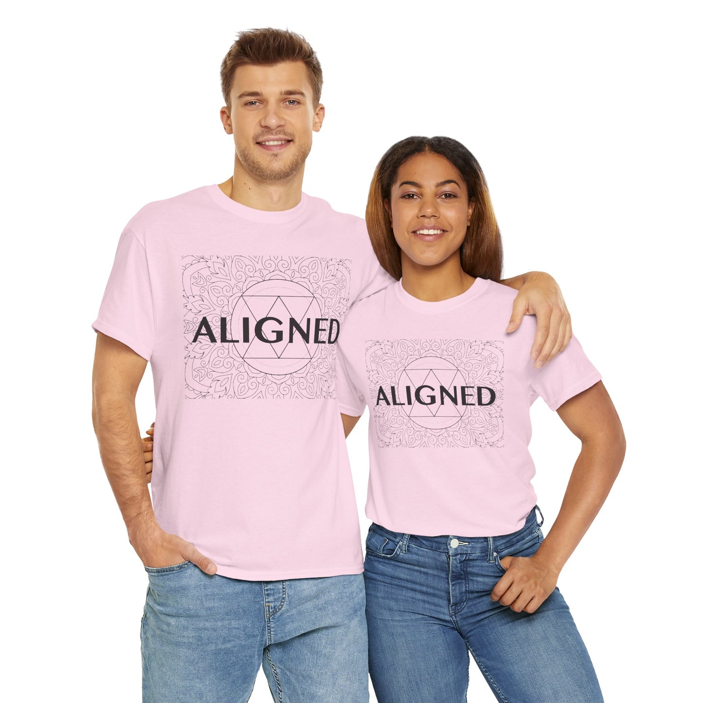 Aligned design Unisex Heavy Cotton Tee - Spiritual Graphic T-Shirt