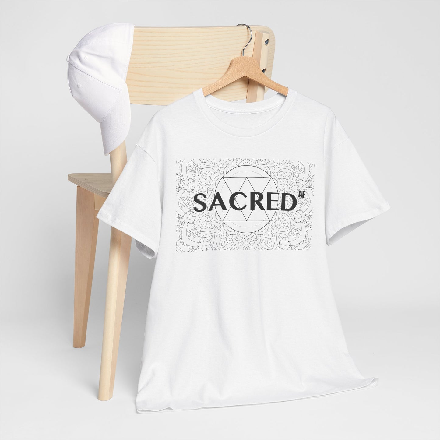 Sacred AF Unisex Heavy Cotton Tee - Spiritual Graphic T-Shirt