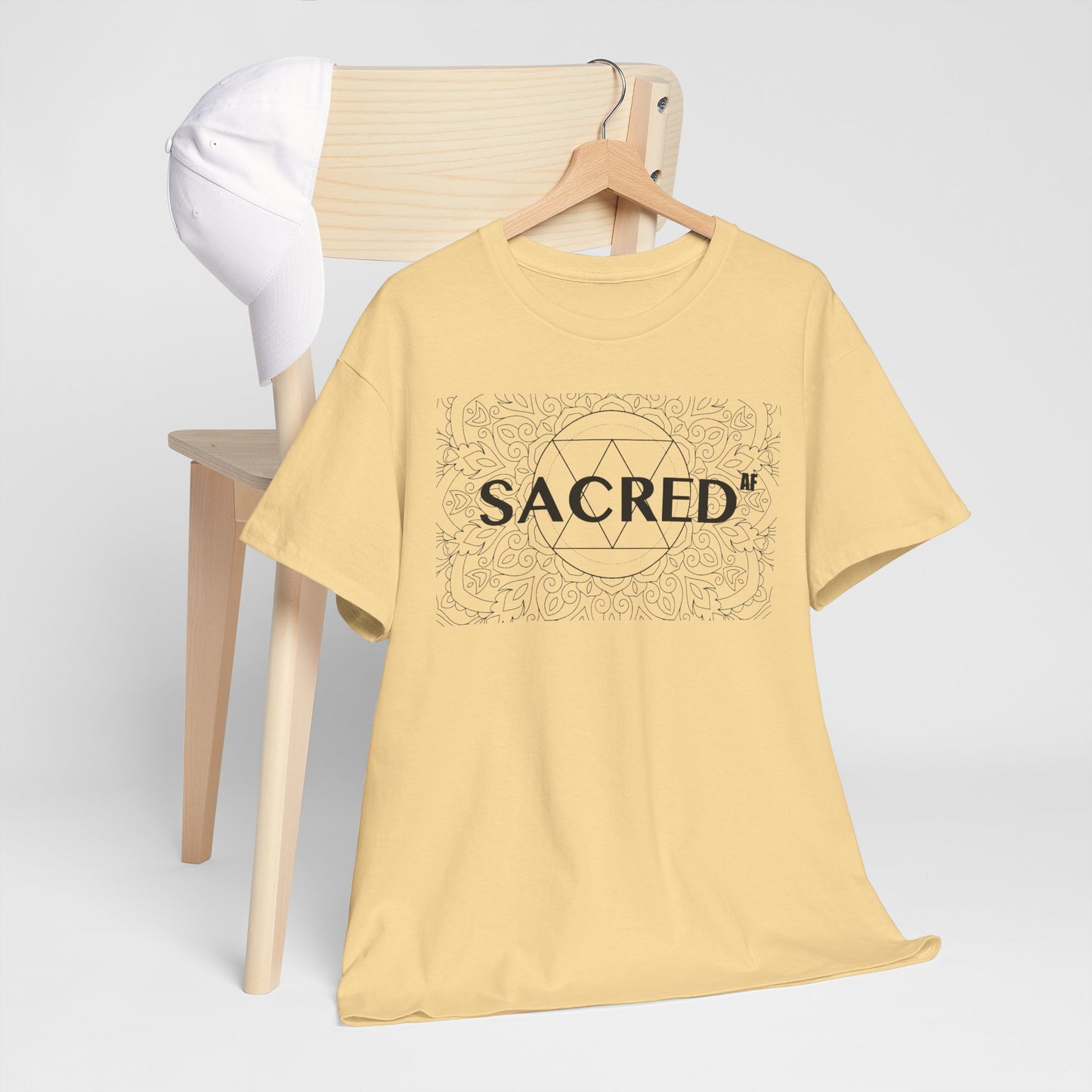 Sacred AF Unisex Heavy Cotton Tee - Spiritual Graphic T-Shirt