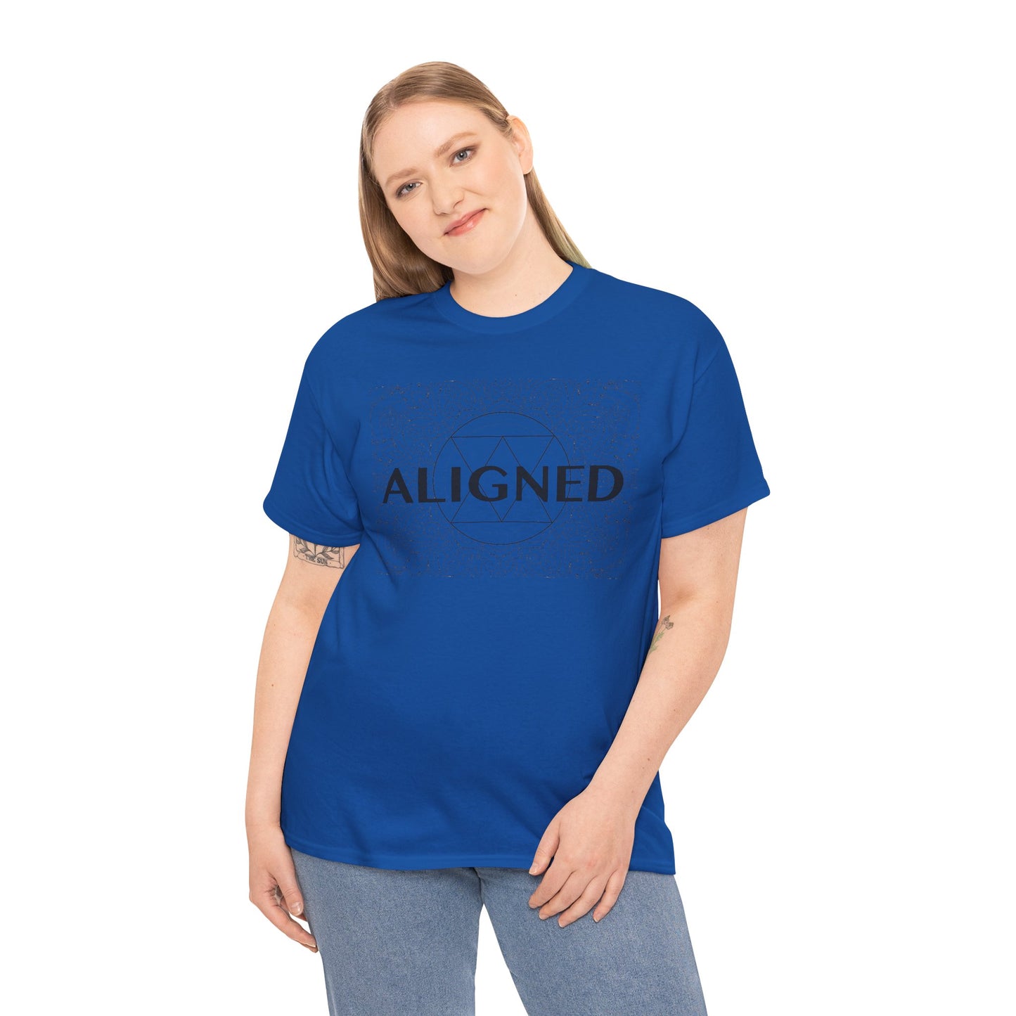 Aligned design Unisex Heavy Cotton Tee - Spiritual Graphic T-Shirt