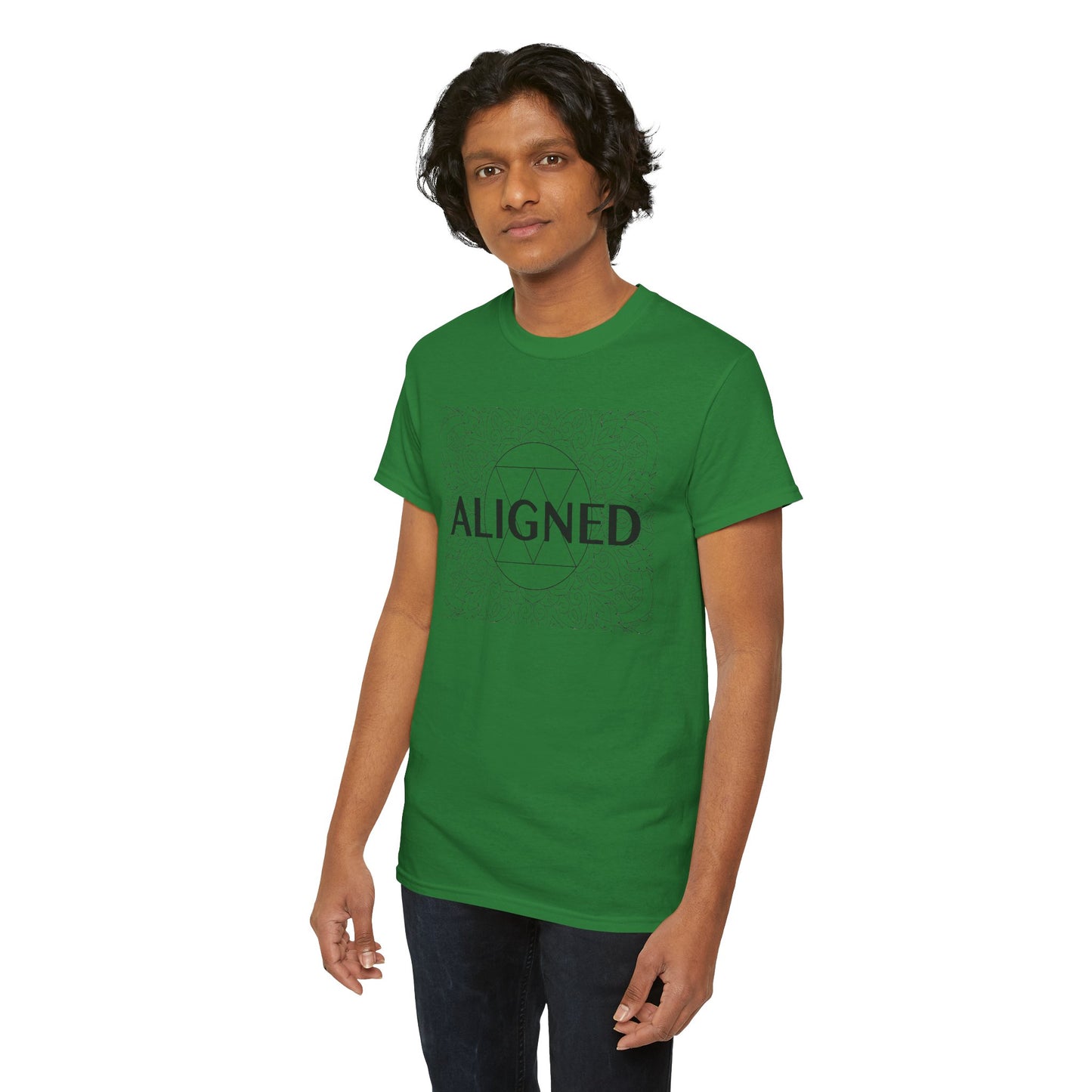 Aligned design Unisex Heavy Cotton Tee - Spiritual Graphic T-Shirt