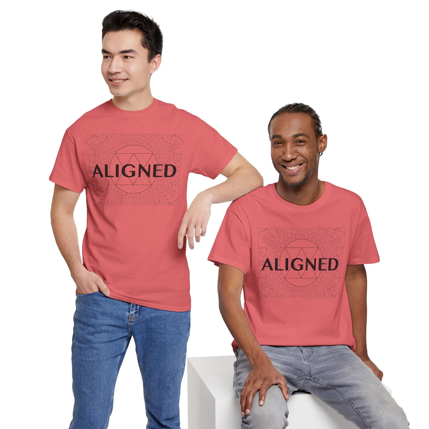 Aligned design Unisex Heavy Cotton Tee - Spiritual Graphic T-Shirt