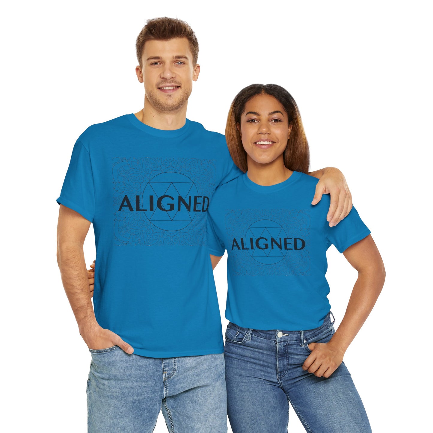 Aligned design Unisex Heavy Cotton Tee - Spiritual Graphic T-Shirt