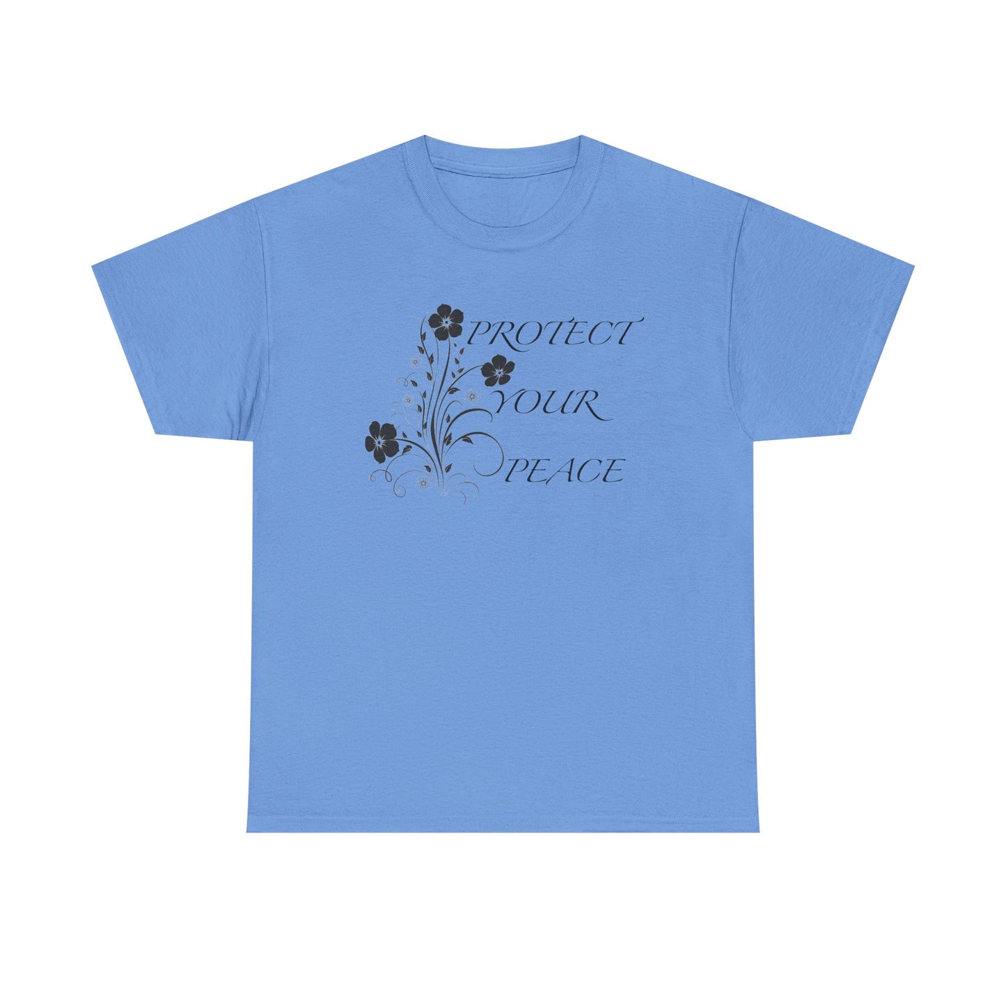 Unisex Floral Tee - "Protect Your Peace" - Unisex Floral Tee - Eco-Friendly Gift, Casual Outfit, Nature Lover Gift, Relaxed Fit