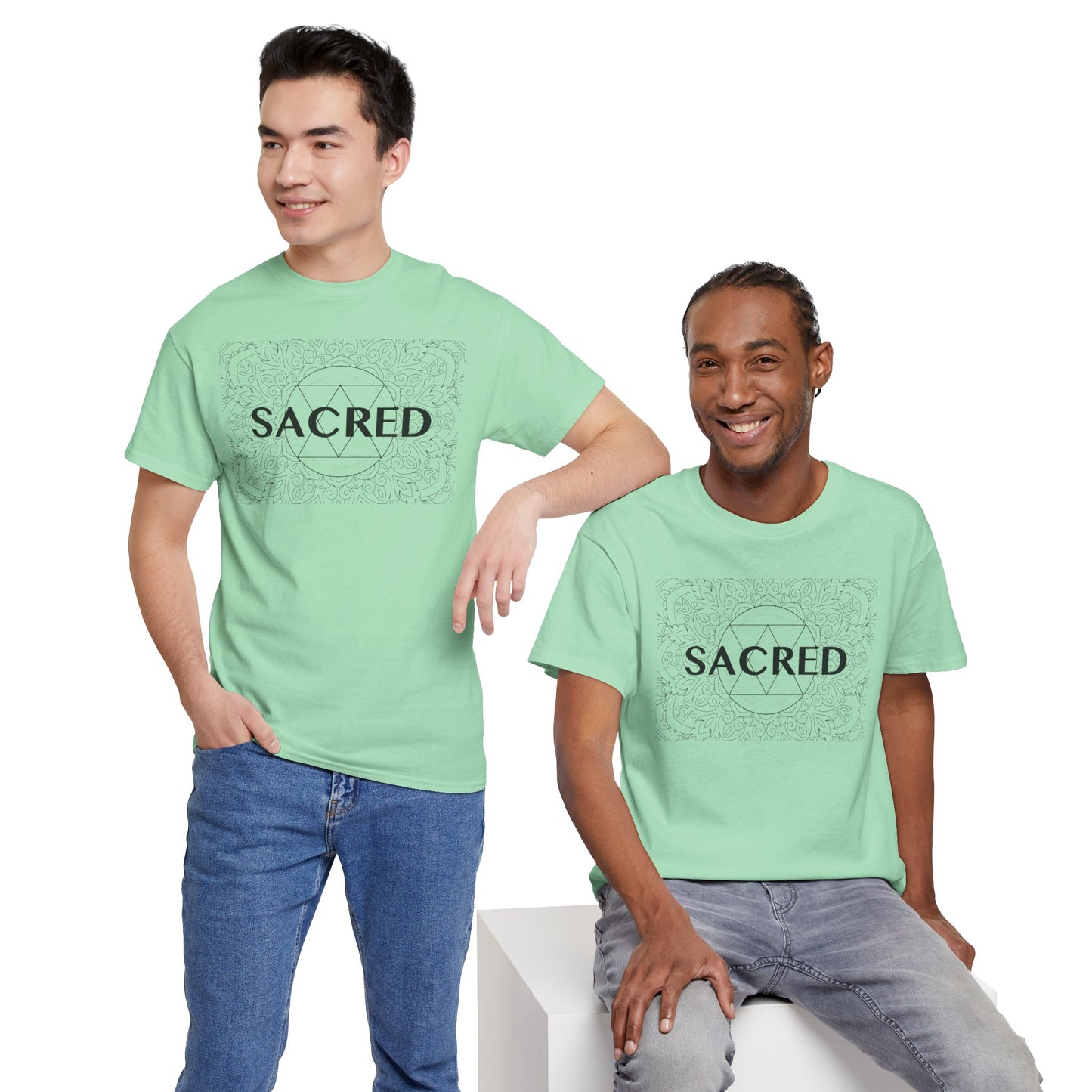 Sacred design Unisex Heavy Cotton Tee - Spiritual Graphic T-Shirt