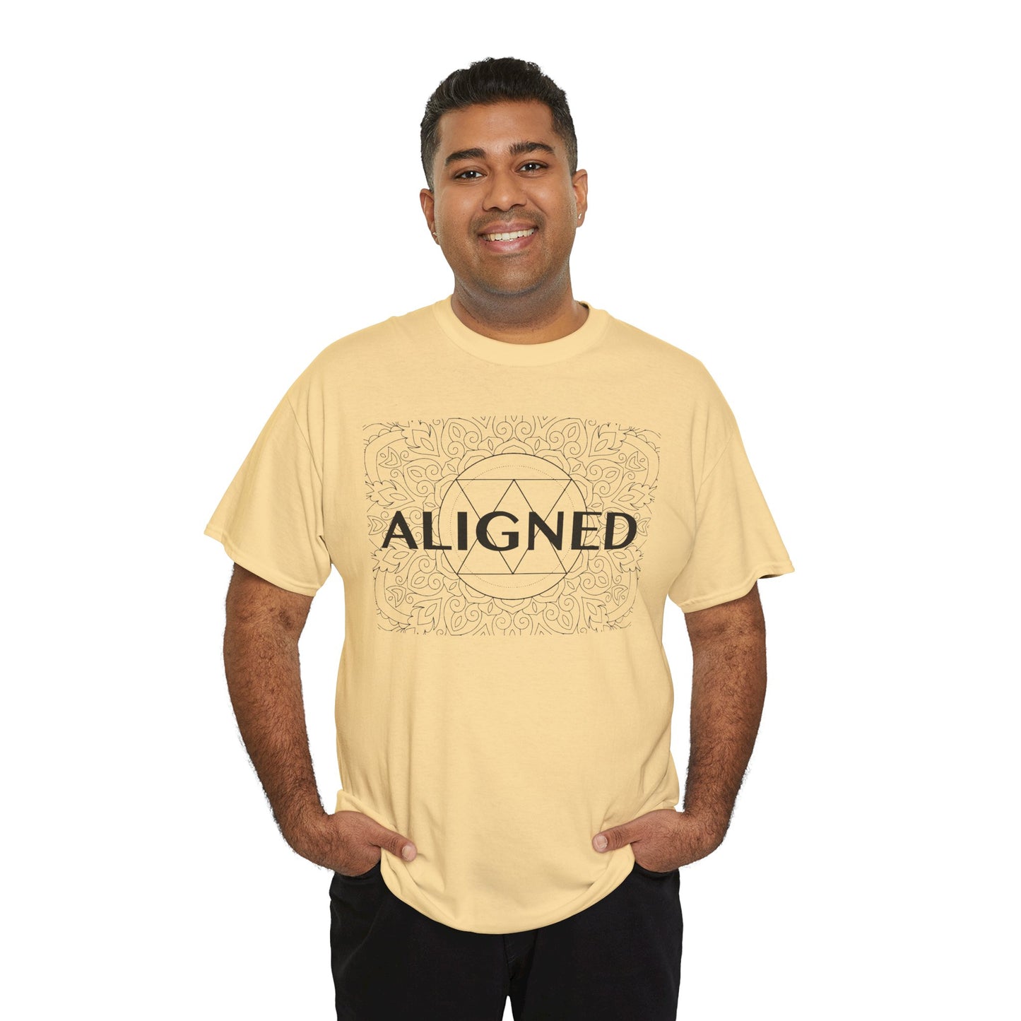 Aligned design Unisex Heavy Cotton Tee - Spiritual Graphic T-Shirt