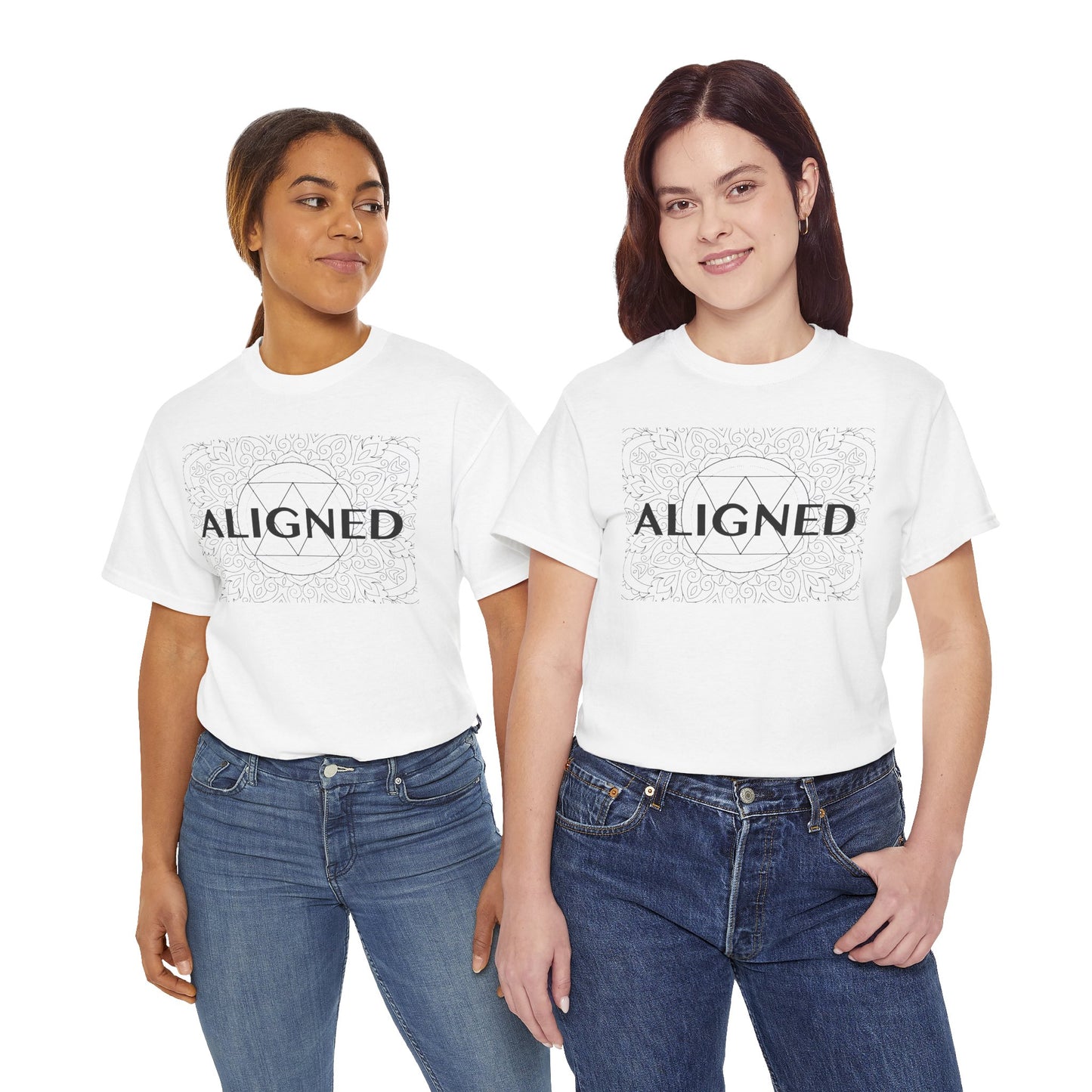 Aligned design Unisex Heavy Cotton Tee - Spiritual Graphic T-Shirt
