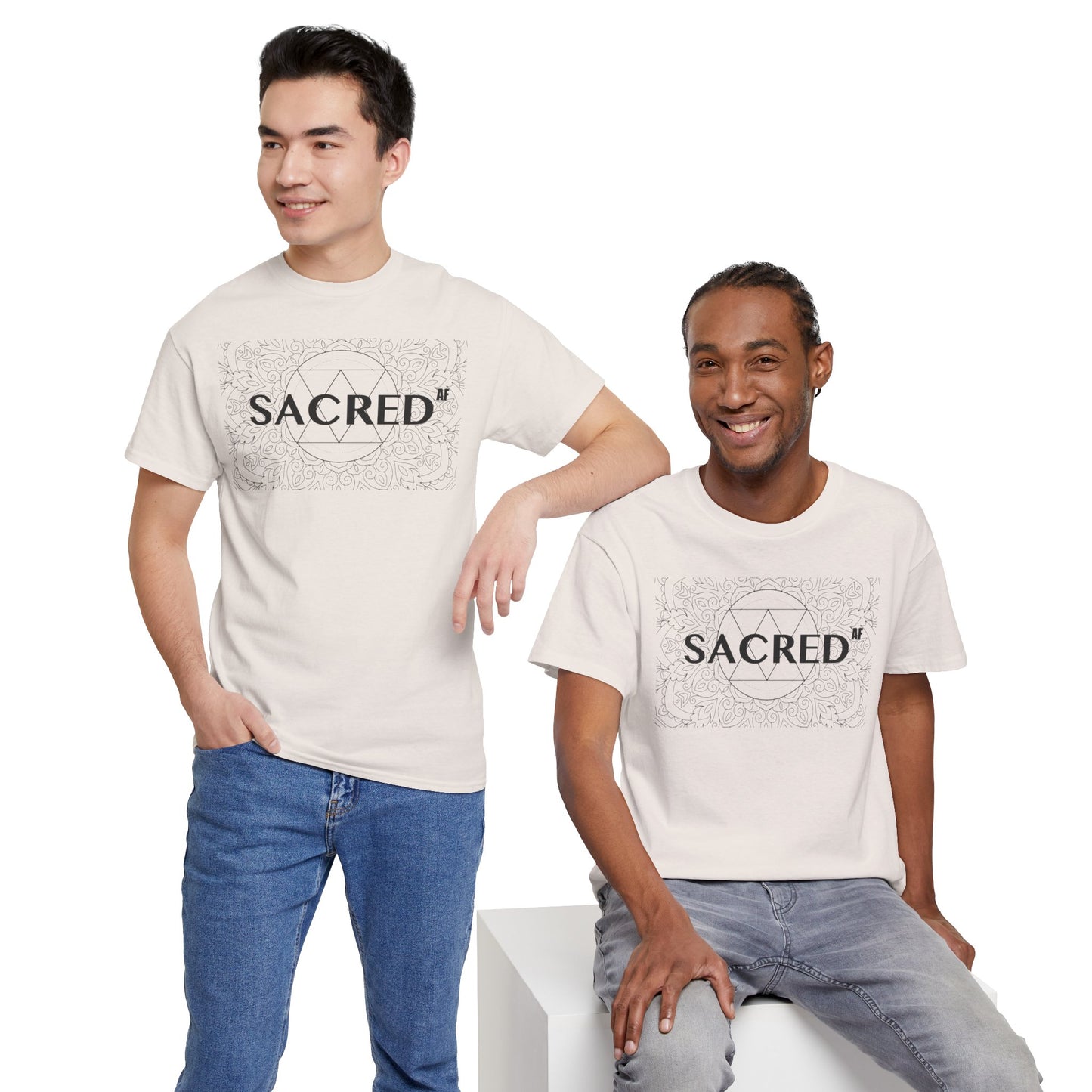Sacred AF Unisex Heavy Cotton Tee - Spiritual Graphic T-Shirt