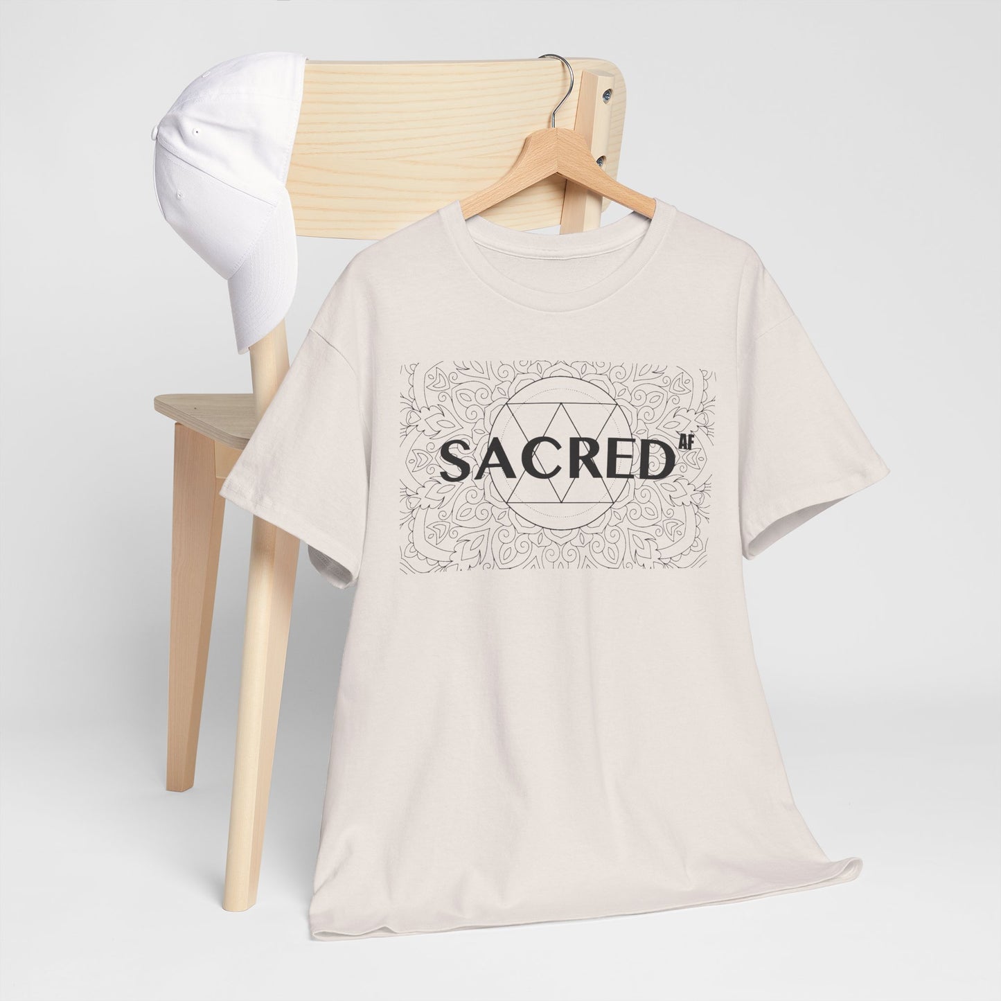 Sacred AF Unisex Heavy Cotton Tee - Spiritual Graphic T-Shirt