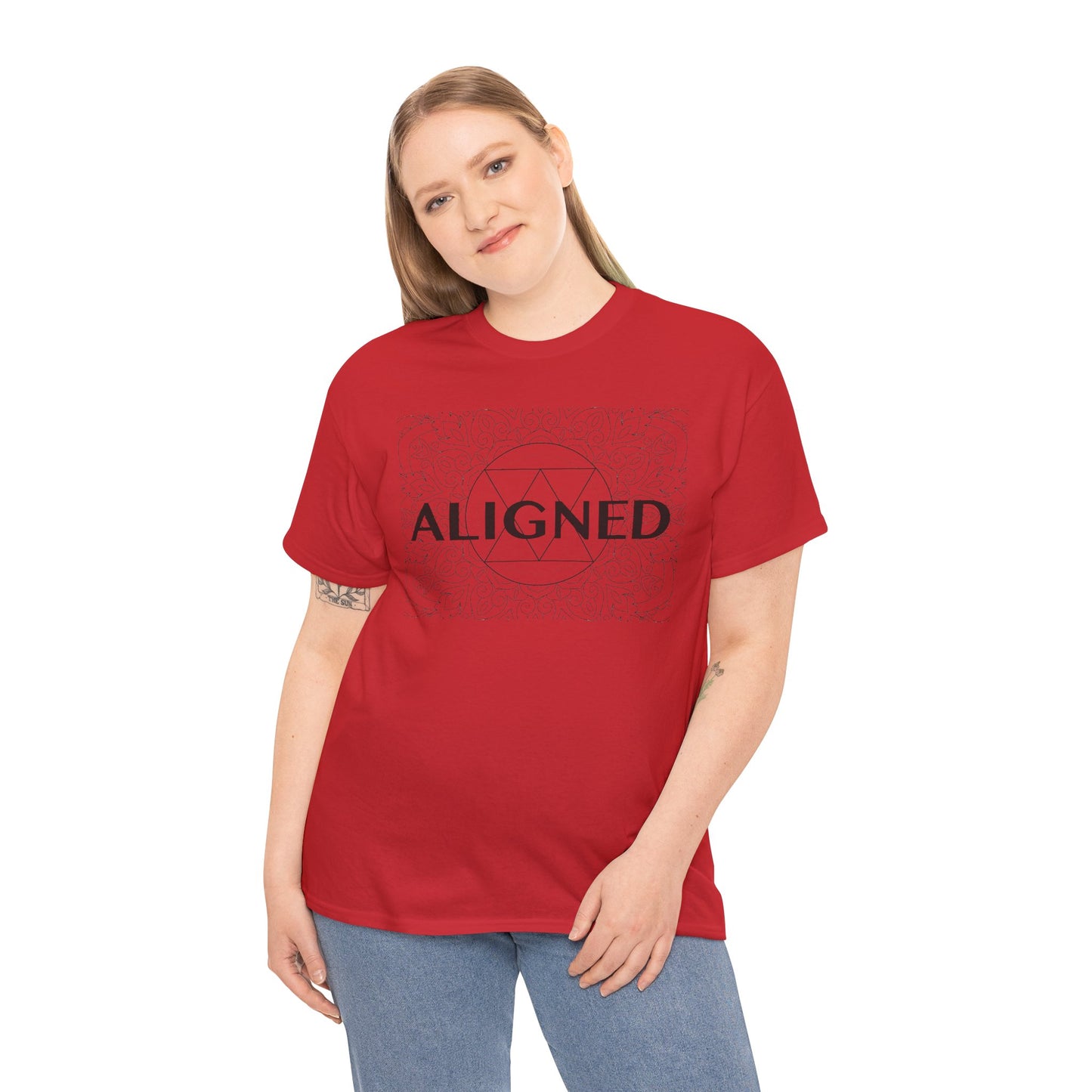 Aligned design Unisex Heavy Cotton Tee - Spiritual Graphic T-Shirt