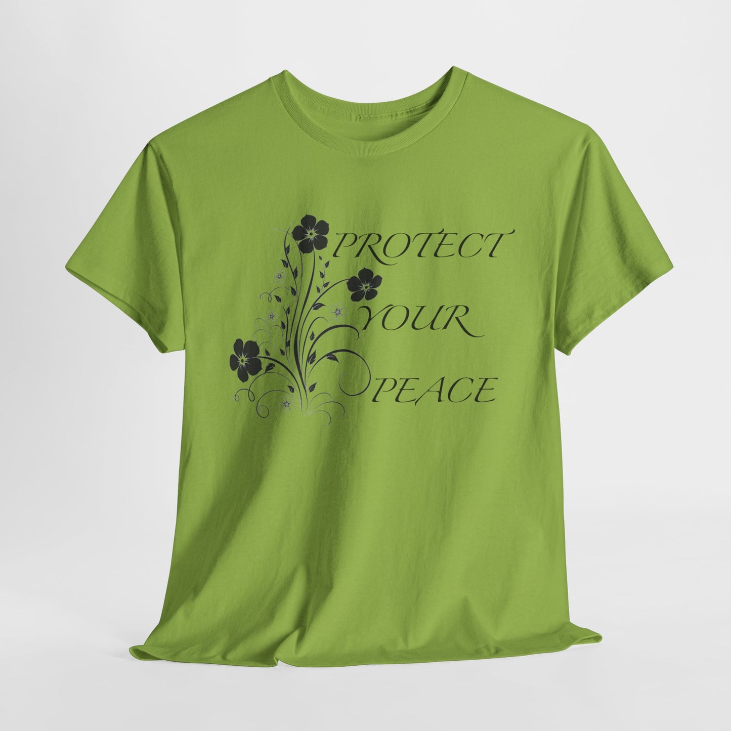 Unisex Floral Tee - "Protect Your Peace" - Unisex Floral Tee - Eco-Friendly Gift, Casual Outfit, Nature Lover Gift, Relaxed Fit