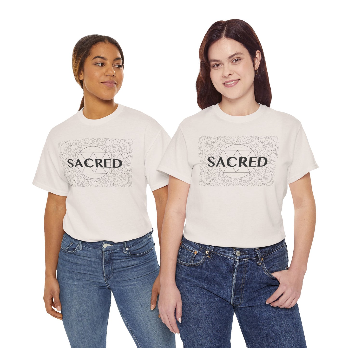 Sacred design Unisex Heavy Cotton Tee - Spiritual Graphic T-Shirt