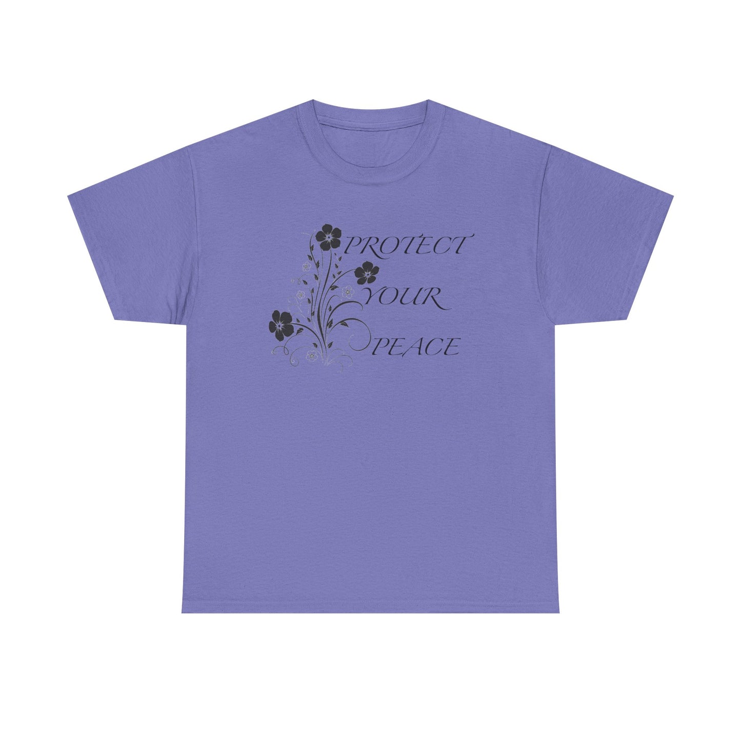 Unisex Floral Tee - "Protect Your Peace" - Unisex Floral Tee - Eco-Friendly Gift, Casual Outfit, Nature Lover Gift, Relaxed Fit