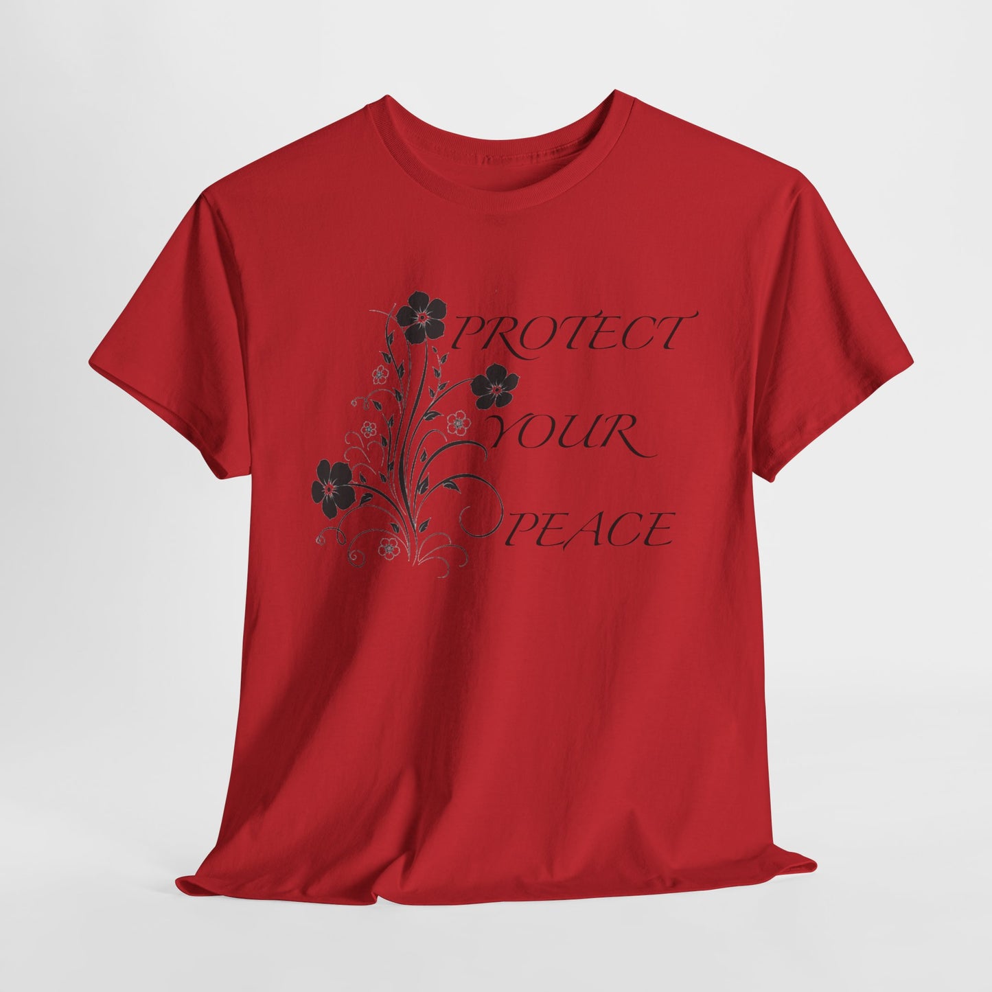 Unisex Floral Tee - "Protect Your Peace" - Unisex Floral Tee - Eco-Friendly Gift, Casual Outfit, Nature Lover Gift, Relaxed Fit