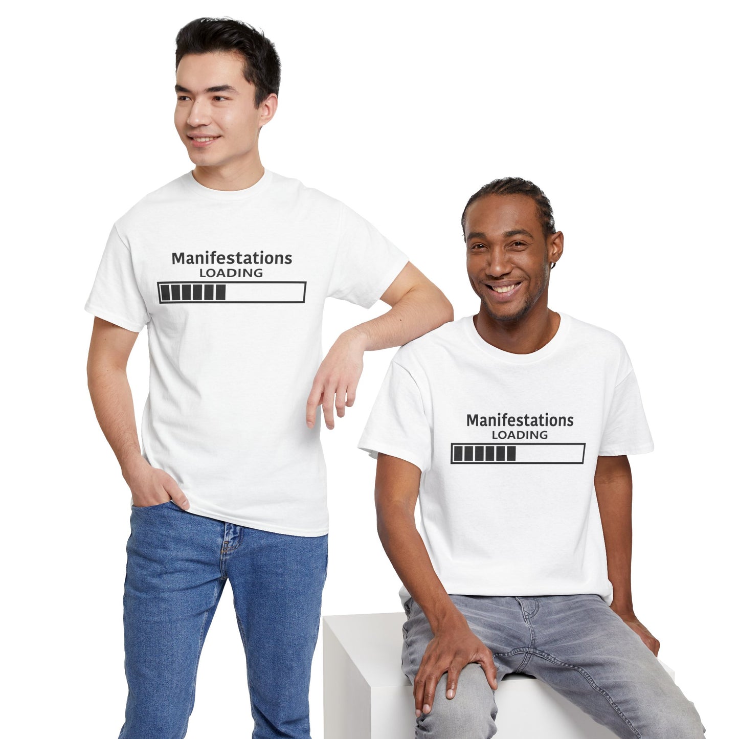 Manifestations Loading Unisex Heavy Cotton Tee - Motivational Graphic T-Shirt