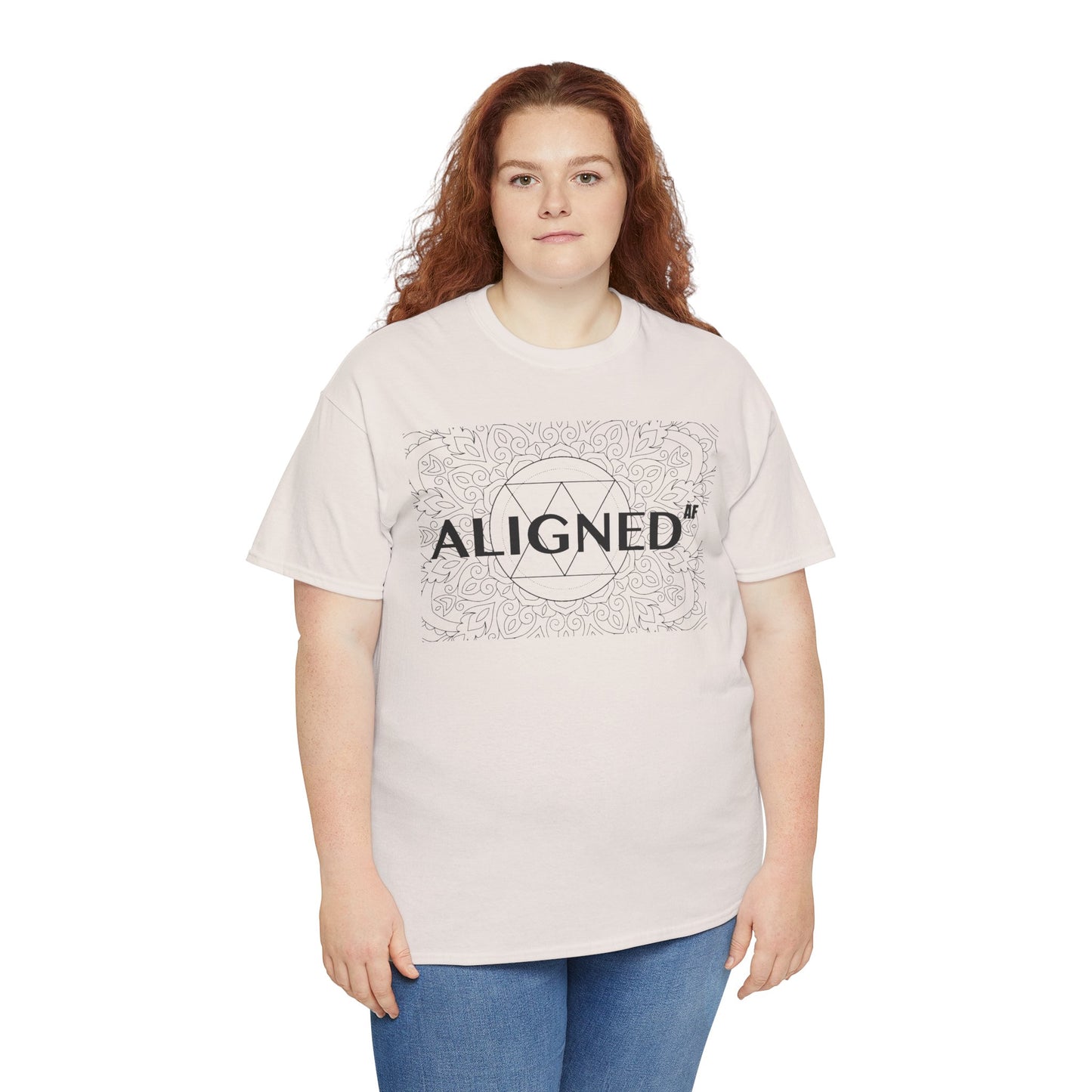 Aligned AF Unisex Heavy Cotton Tee - Spiritual Graphic T-Shirt