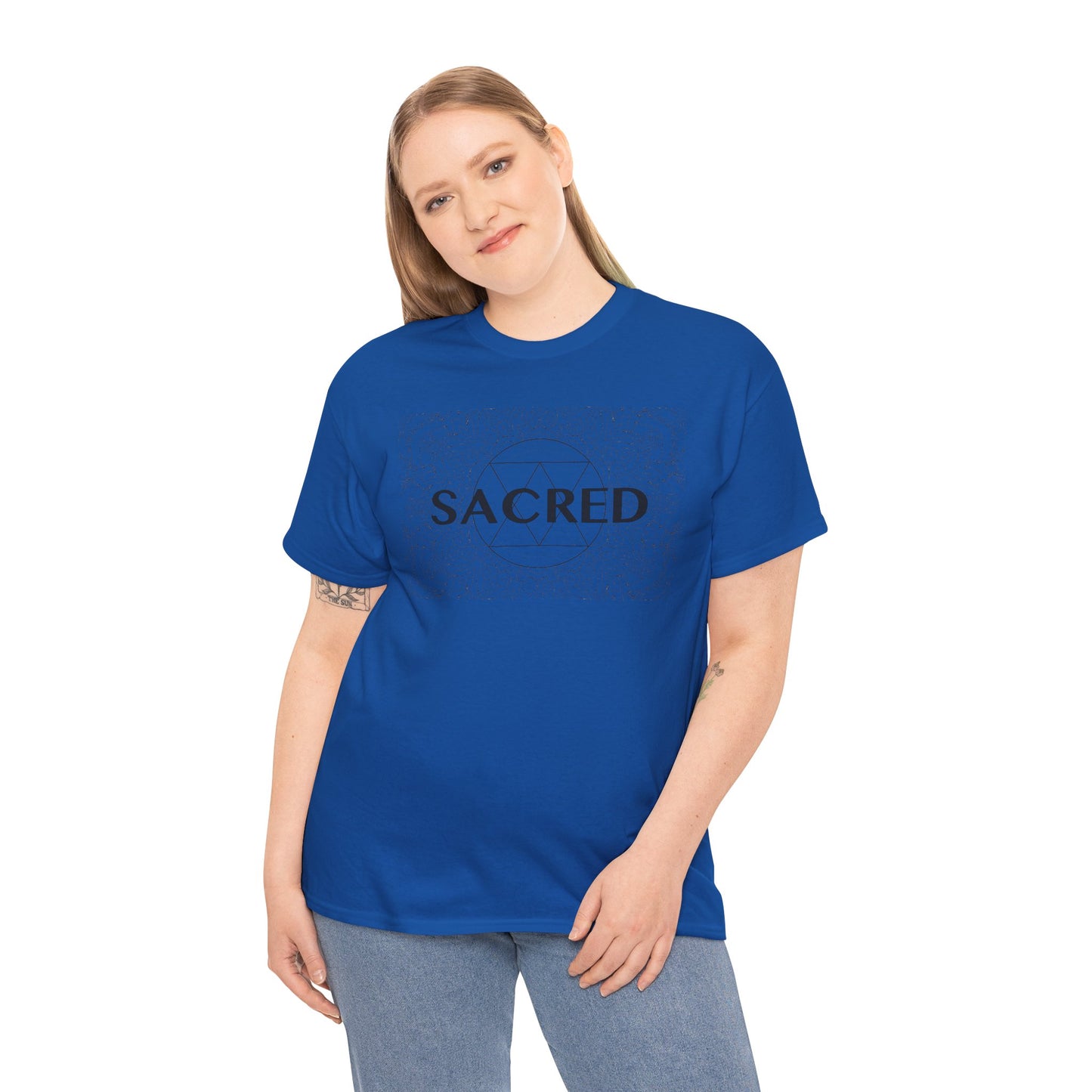Sacred design Unisex Heavy Cotton Tee - Spiritual Graphic T-Shirt