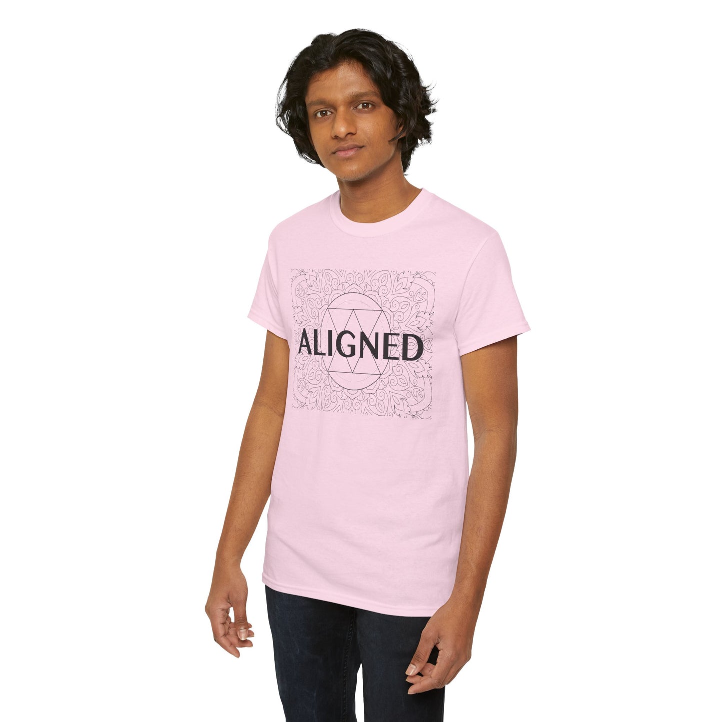 Aligned design Unisex Heavy Cotton Tee - Spiritual Graphic T-Shirt
