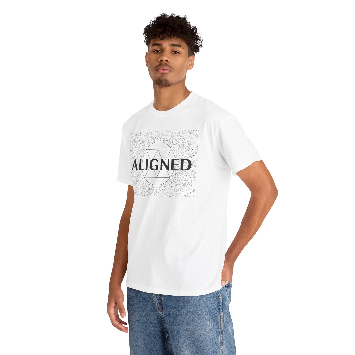 Aligned design Unisex Heavy Cotton Tee - Spiritual Graphic T-Shirt