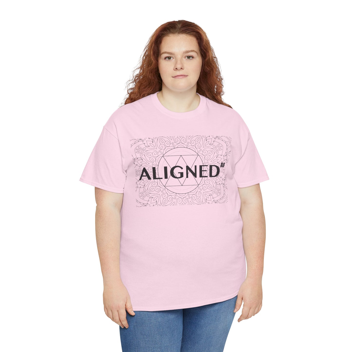 Aligned AF Unisex Heavy Cotton Tee - Spiritual Graphic T-Shirt