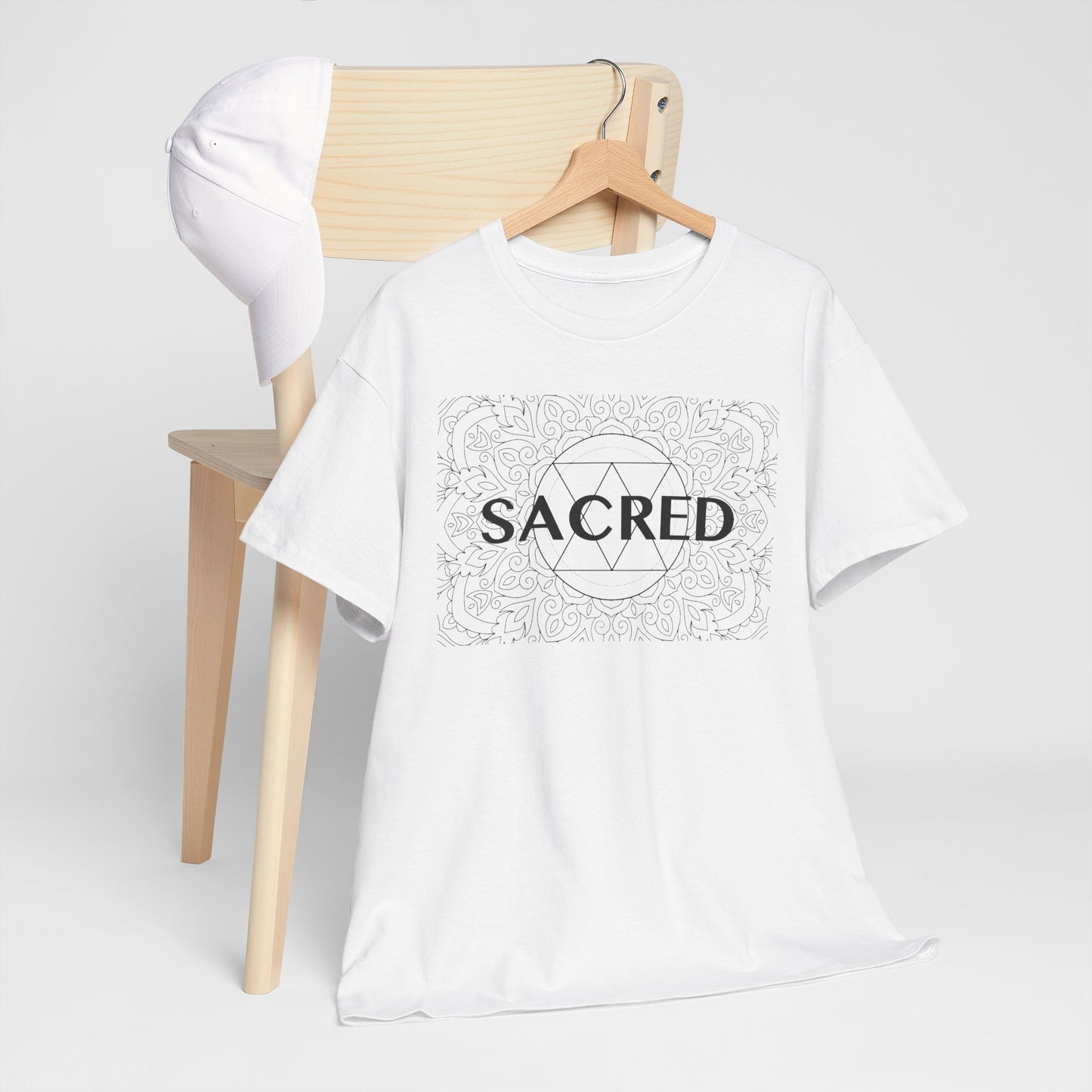 Sacred design Unisex Heavy Cotton Tee - Spiritual Graphic T-Shirt