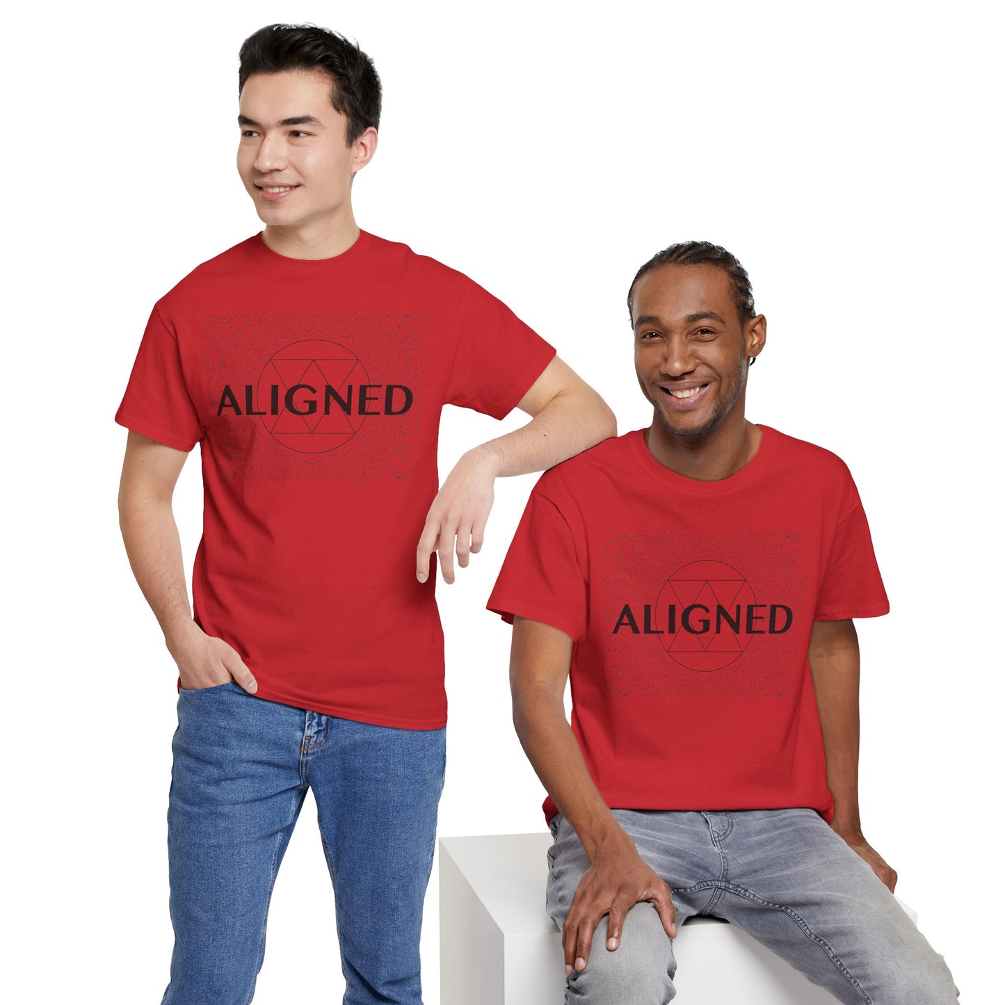 Aligned design Unisex Heavy Cotton Tee - Spiritual Graphic T-Shirt