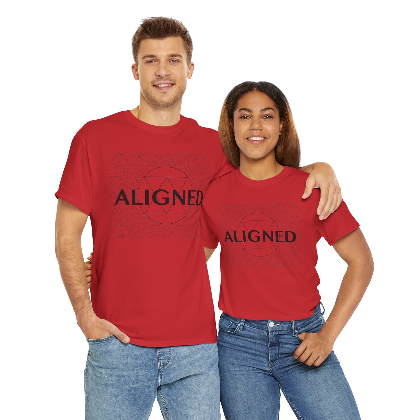 Aligned design Unisex Heavy Cotton Tee - Spiritual Graphic T-Shirt