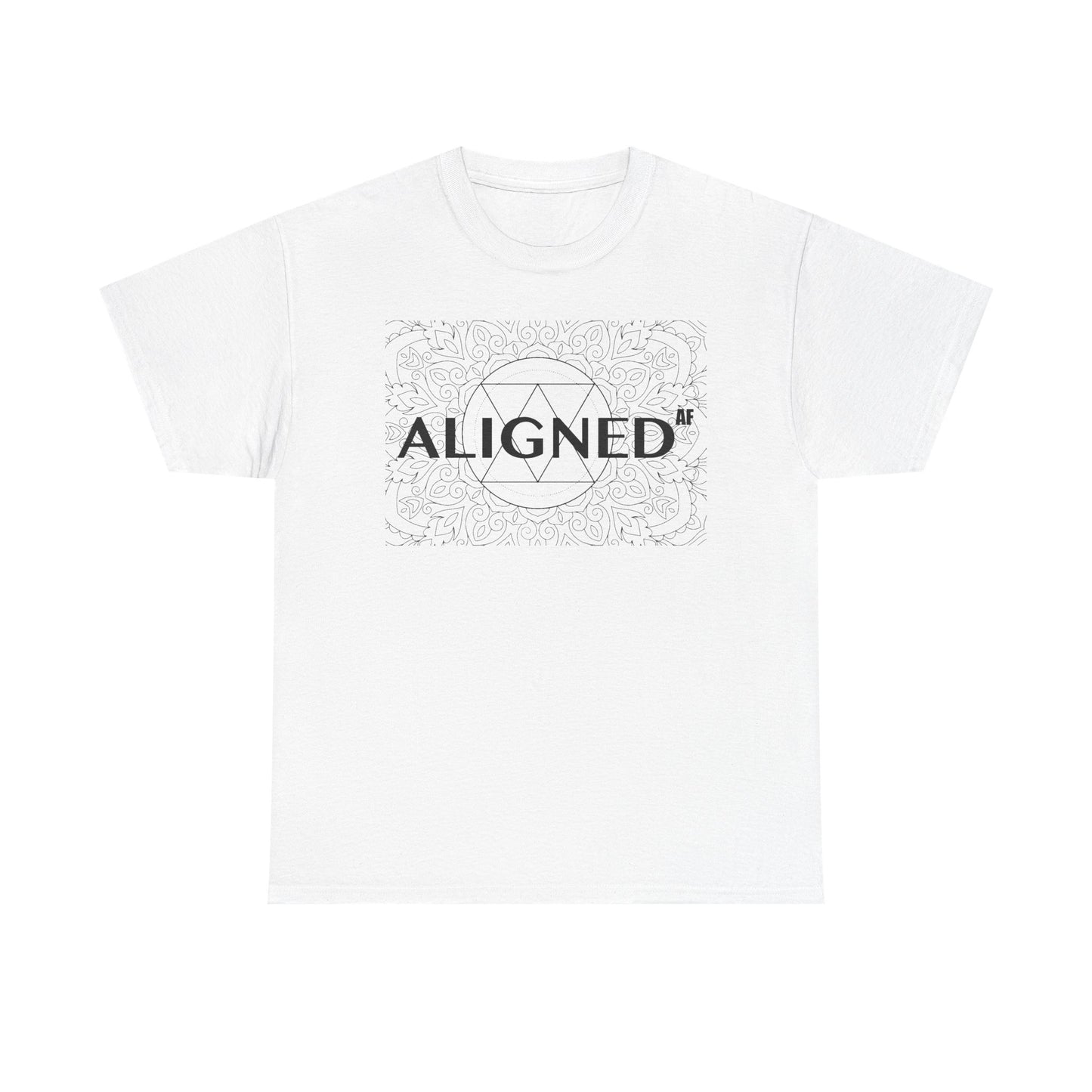 Aligned AF Unisex Heavy Cotton Tee - Spiritual Graphic T-Shirt
