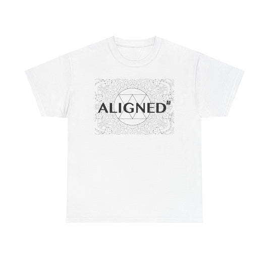 Aligned AF Unisex Heavy Cotton Tee - Spiritual Graphic T-Shirt