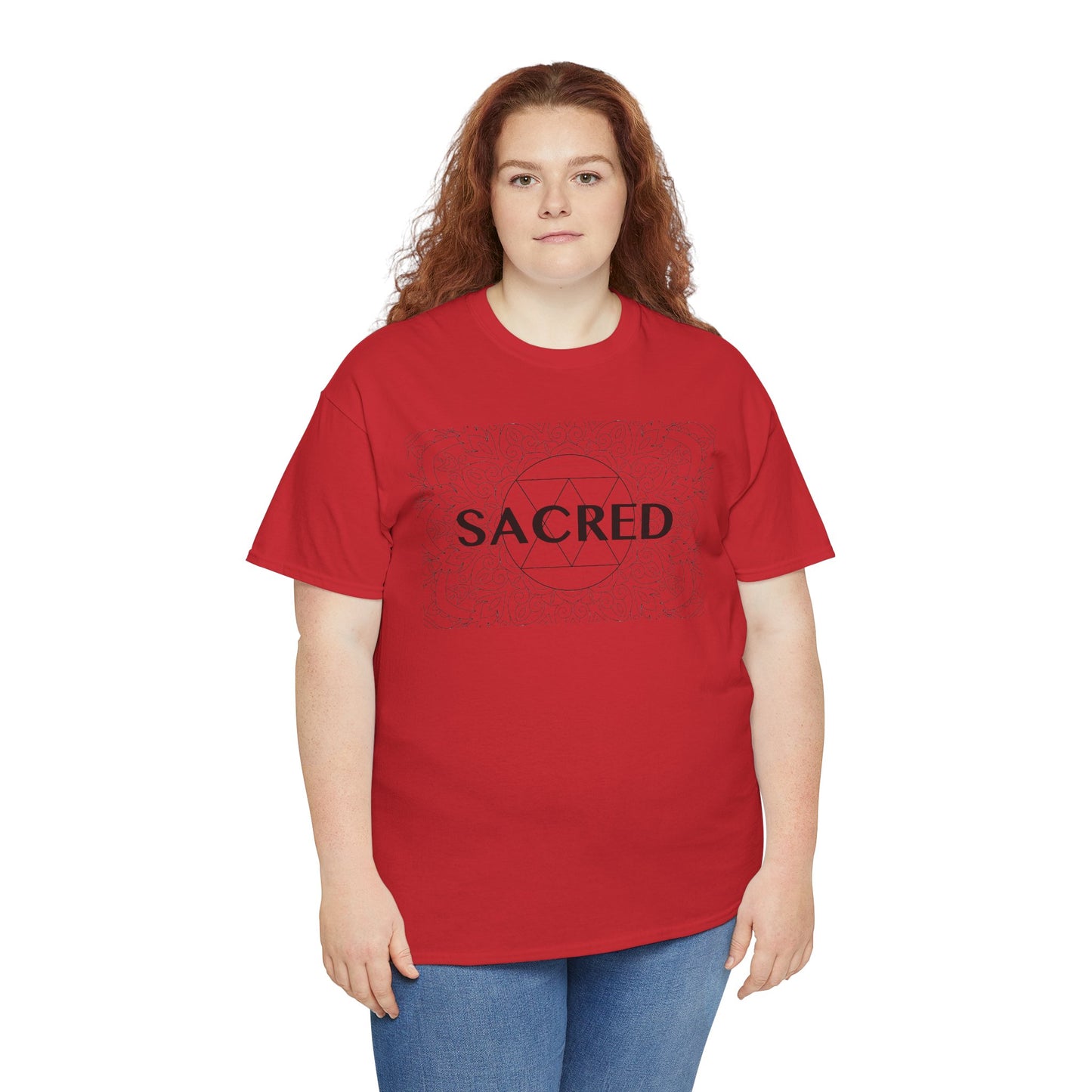 Sacred design Unisex Heavy Cotton Tee - Spiritual Graphic T-Shirt