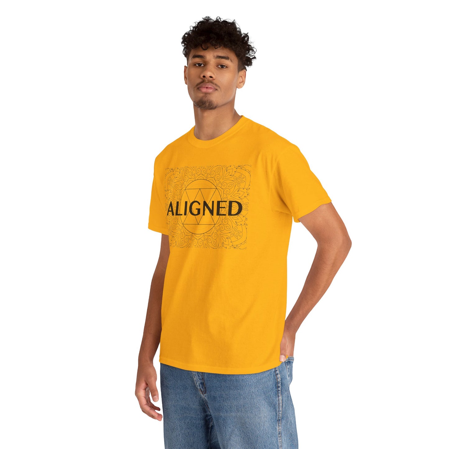 Aligned design Unisex Heavy Cotton Tee - Spiritual Graphic T-Shirt