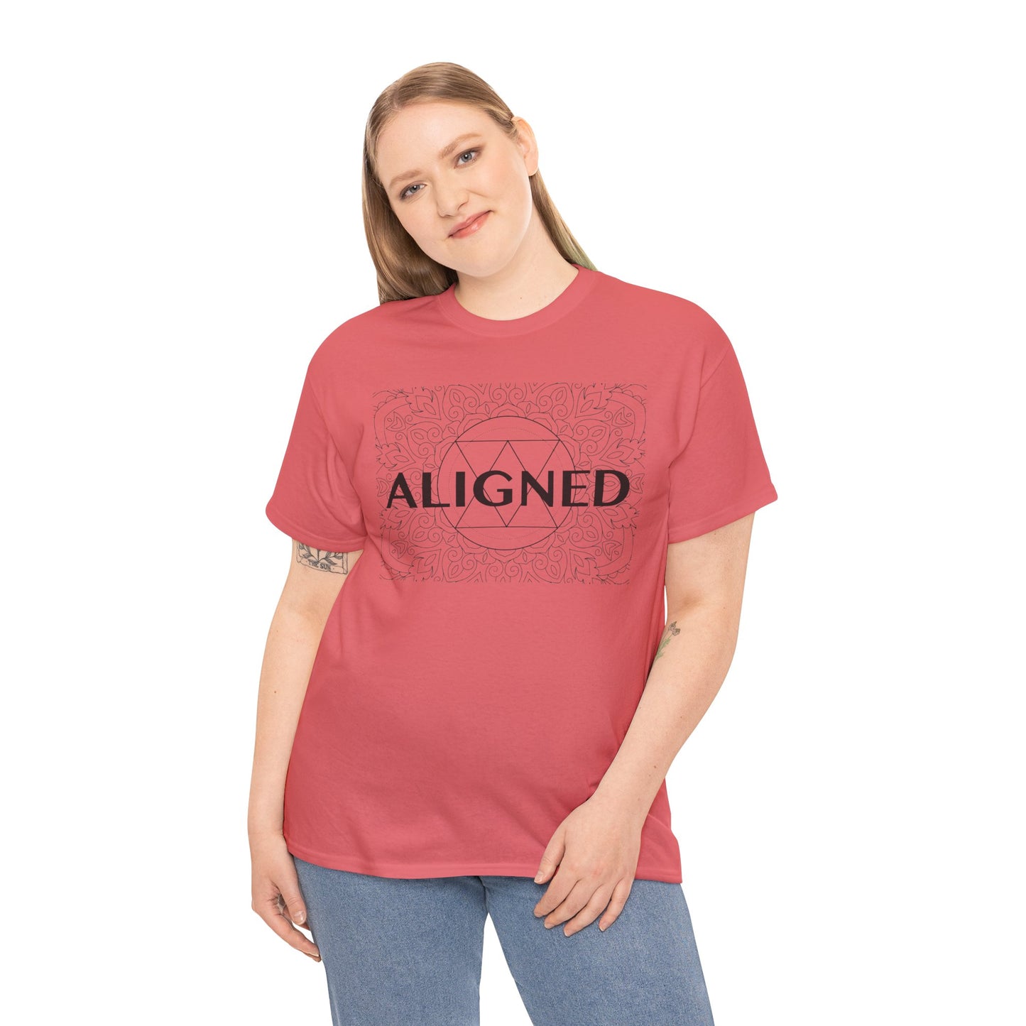Aligned design Unisex Heavy Cotton Tee - Spiritual Graphic T-Shirt