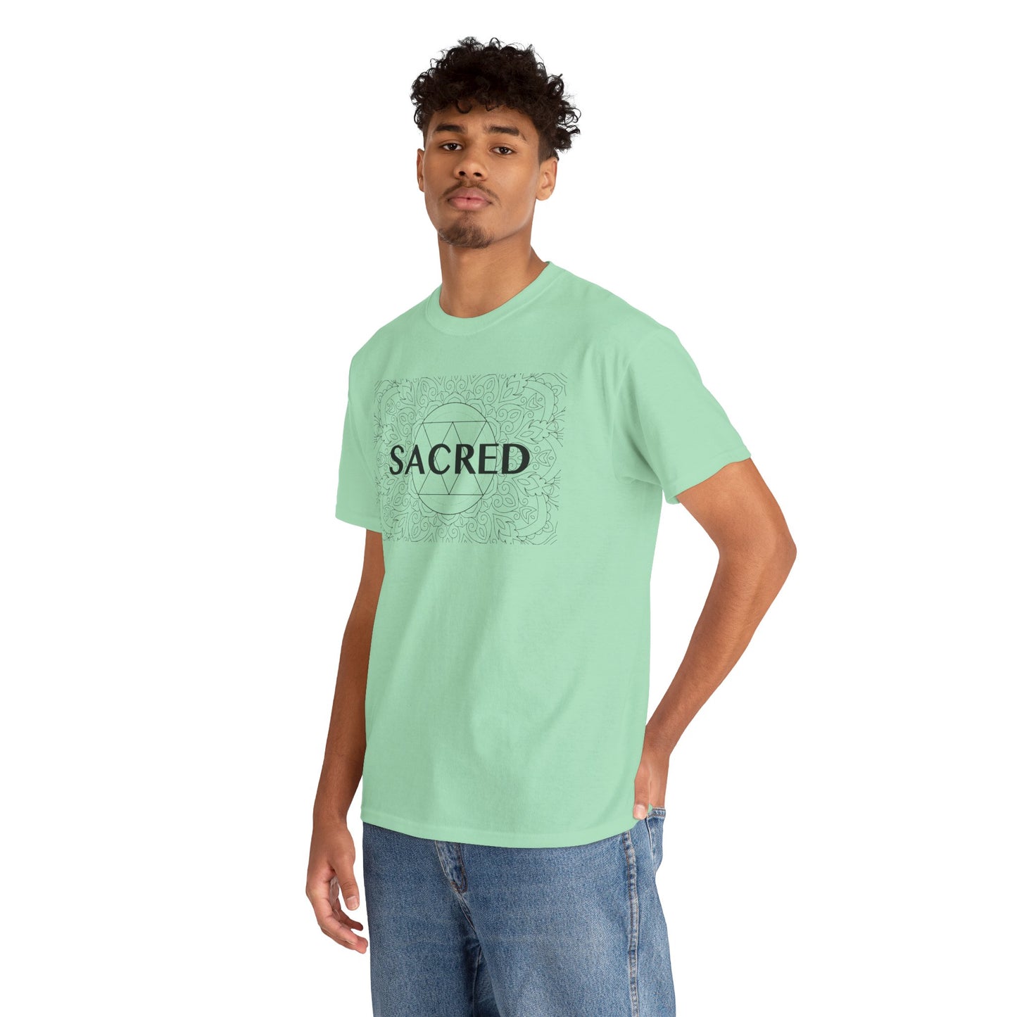 Sacred design Unisex Heavy Cotton Tee - Spiritual Graphic T-Shirt