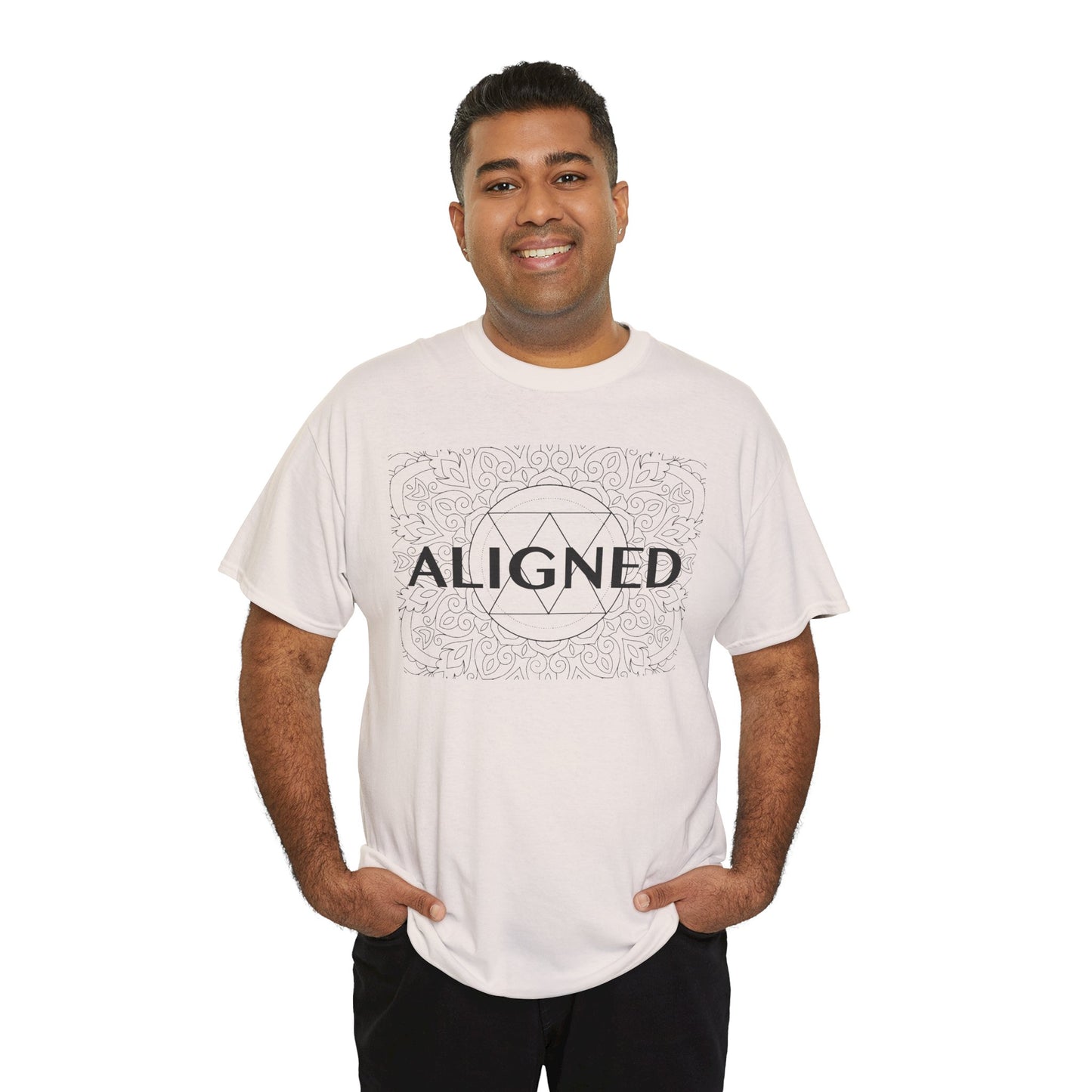 Aligned design Unisex Heavy Cotton Tee - Spiritual Graphic T-Shirt