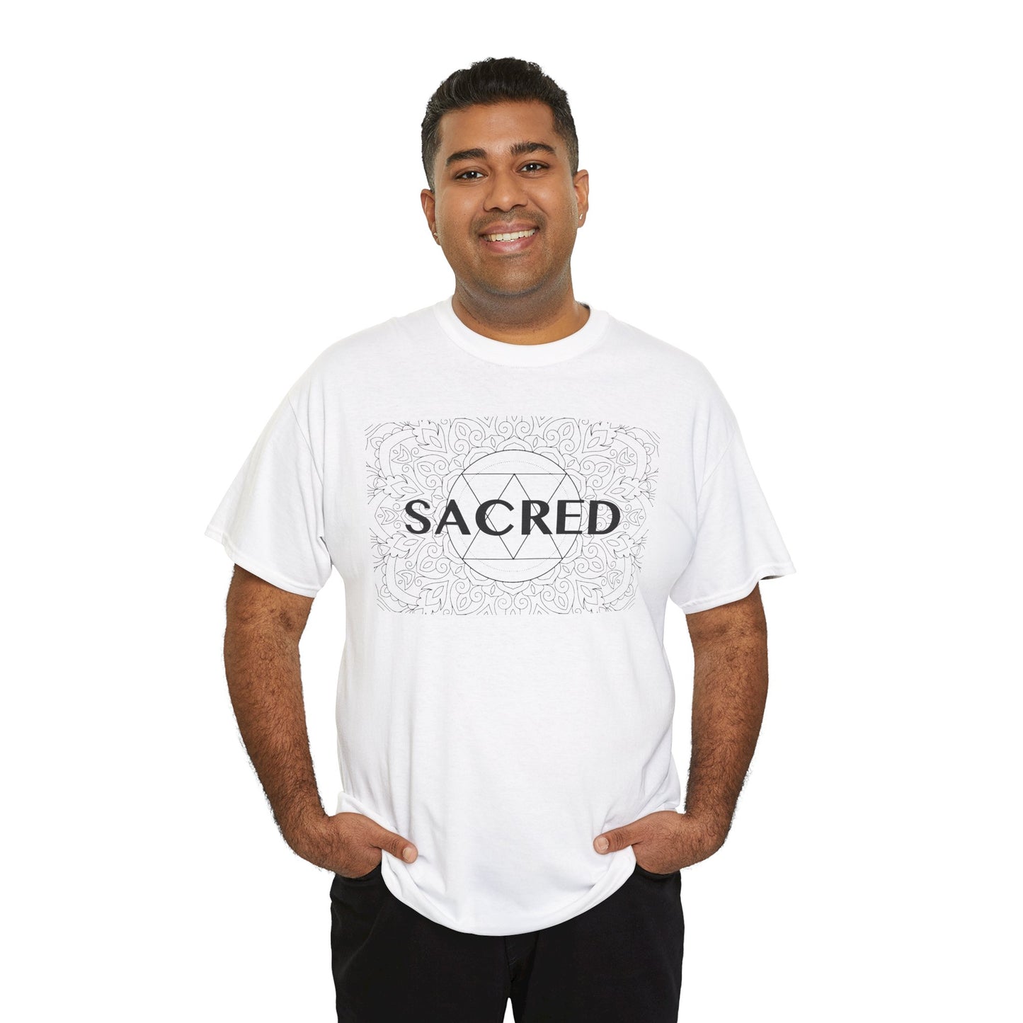 Sacred design Unisex Heavy Cotton Tee - Spiritual Graphic T-Shirt