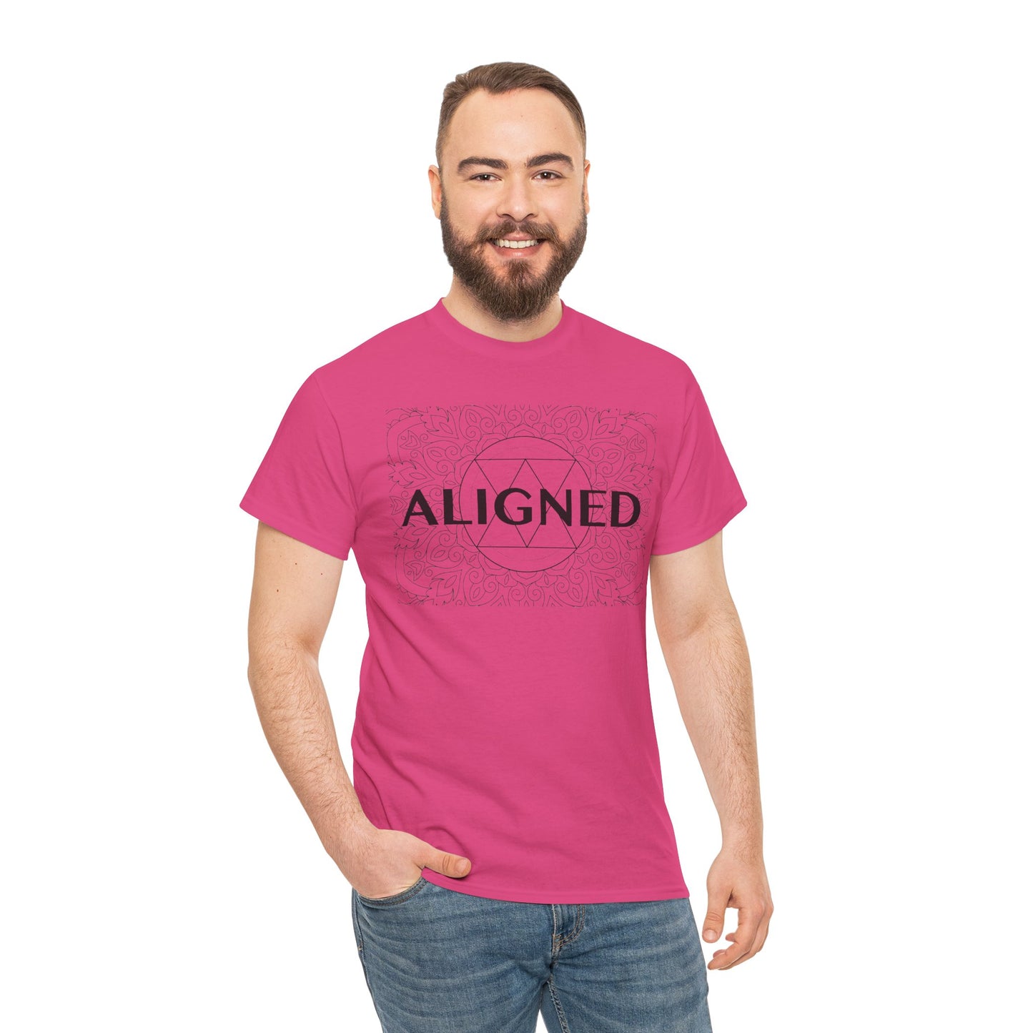 Aligned design Unisex Heavy Cotton Tee - Spiritual Graphic T-Shirt